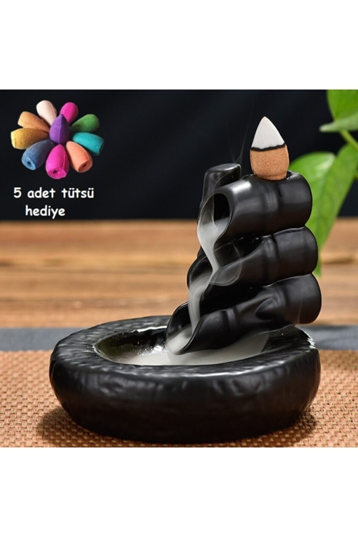 dase home Zen Geri Akış Mistik Şelale Tütsülük + 5 Adet Tütsü Konisi