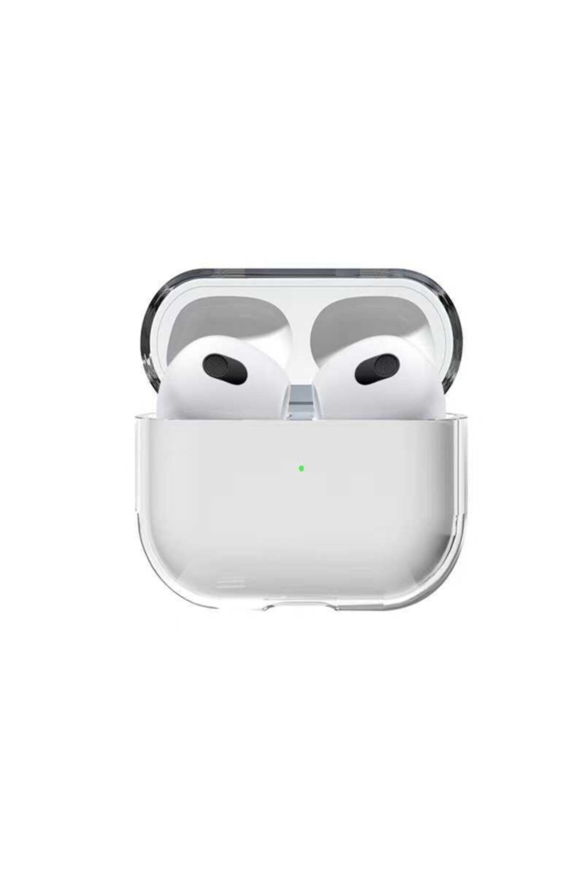 Cekuonline Apple Airpods 3.nesil Kılıf Tam Şeffaf Sert Mika Kapak + Popsocket