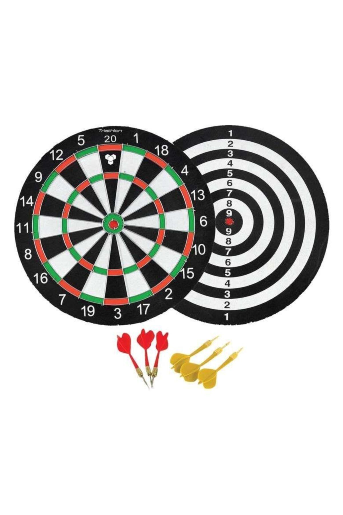 Bilge Hatun Dart Tahtası Çift Taraflı 6 Oklu 43cm Hedef Tahtası Set Büyük Boy