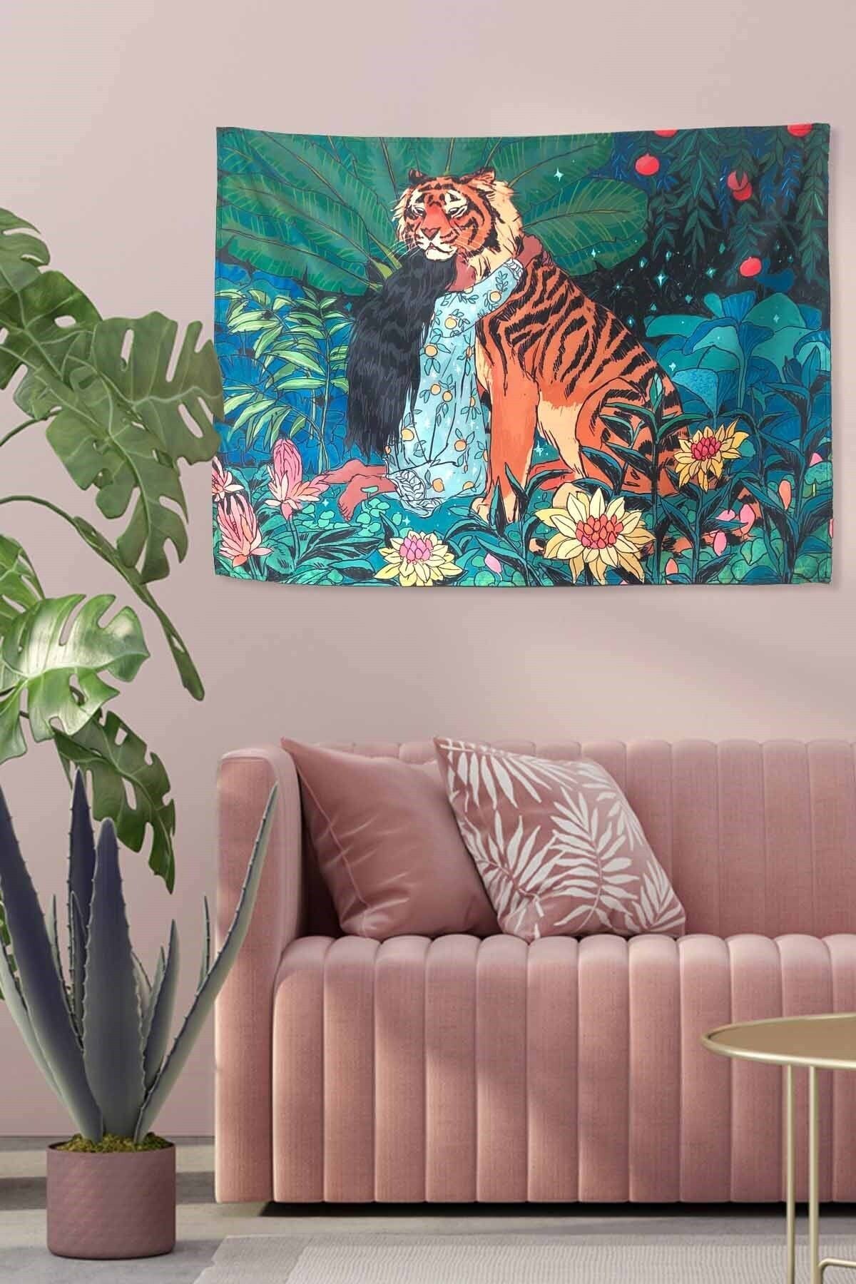 Kostik Love Tiger Duvar Örtüsü