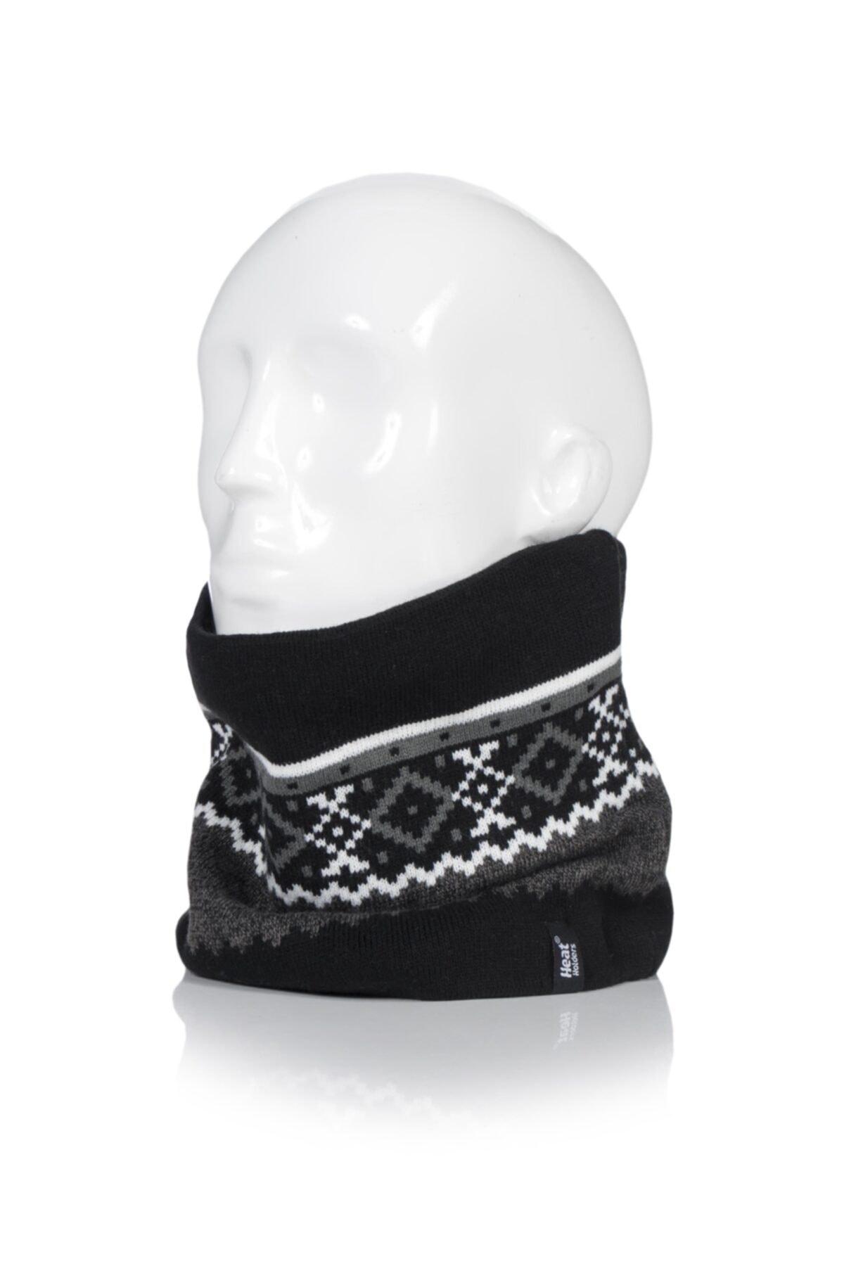 Heat Holders Siyah Desenli Erkek Termal Boyunluk Kalın Astarlı