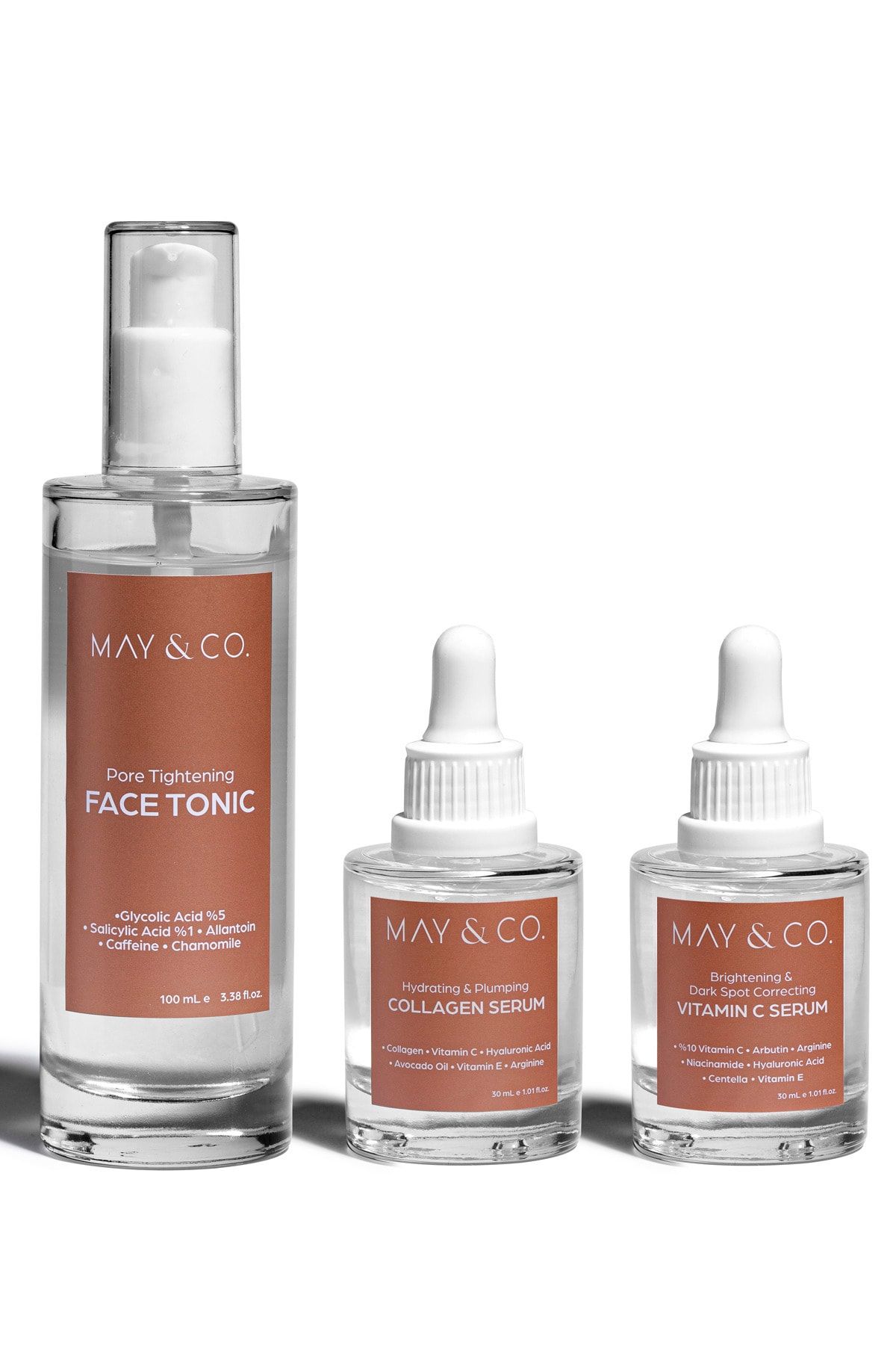 MAY&CO. Canlandırıcı, Leke Karşıtı Ve Gözenek Sıkılaştırıcı Bakım Seti