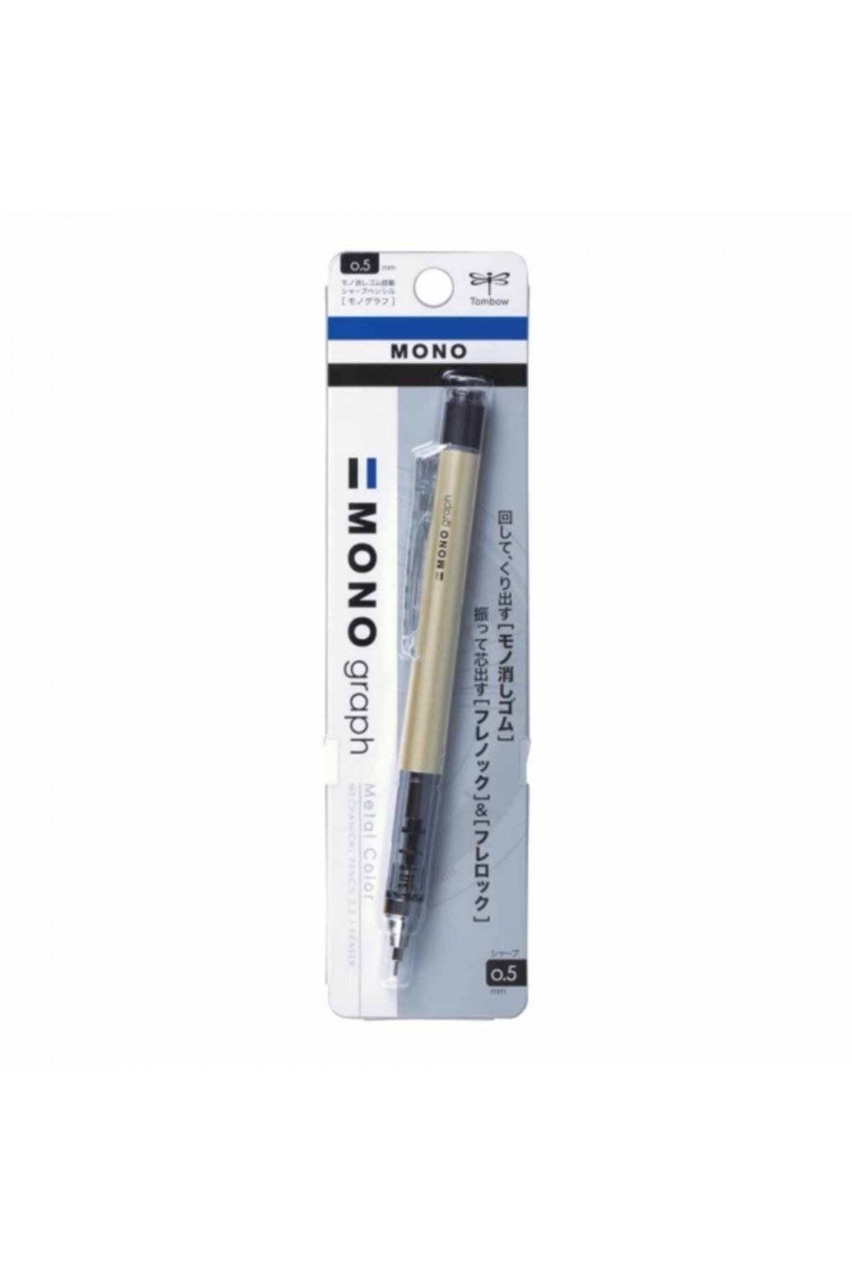 Tombow Mono Graph Metal Mekanik Kurşun Kalem 0.5mm - Altın (blisterli)