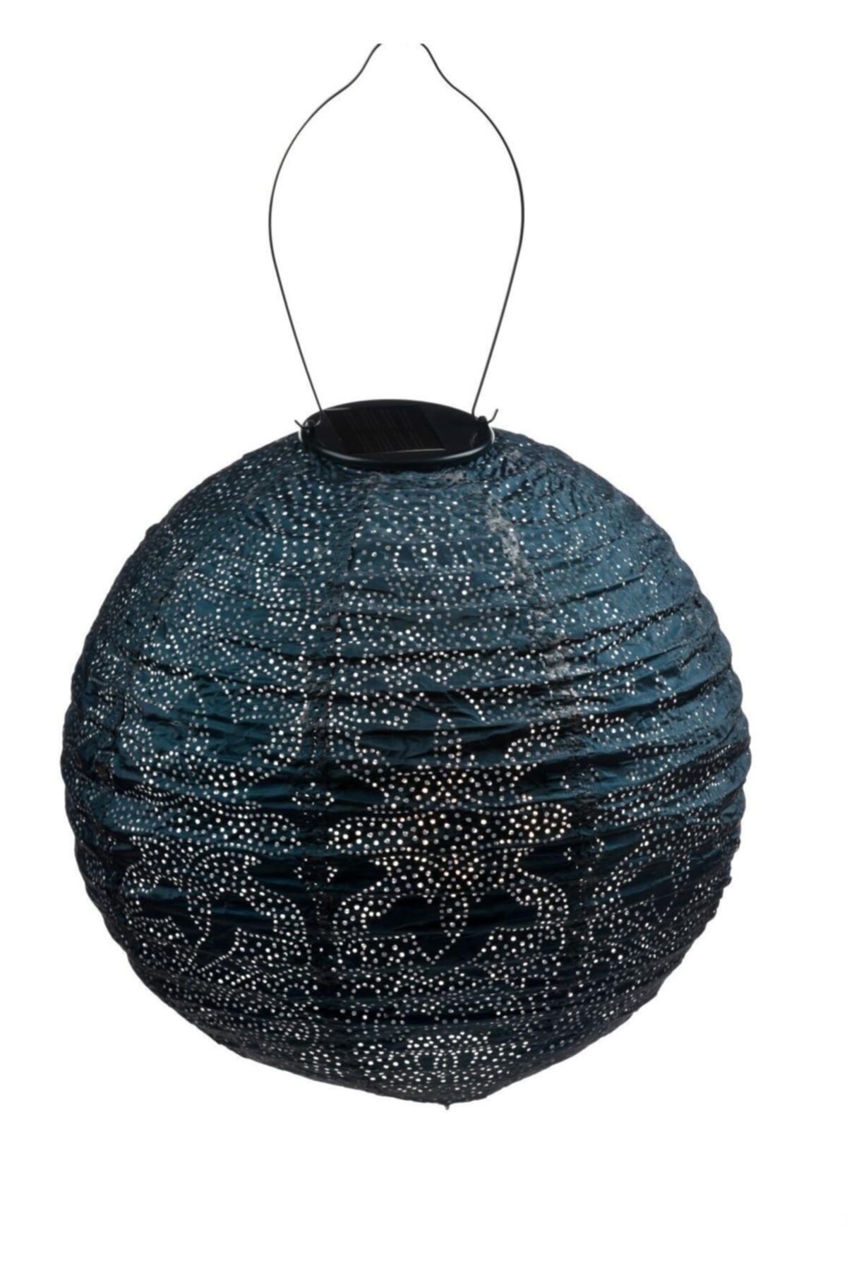 Via Gardenia Deniz Mavisi Yuvarlak Solar Fener 30cm