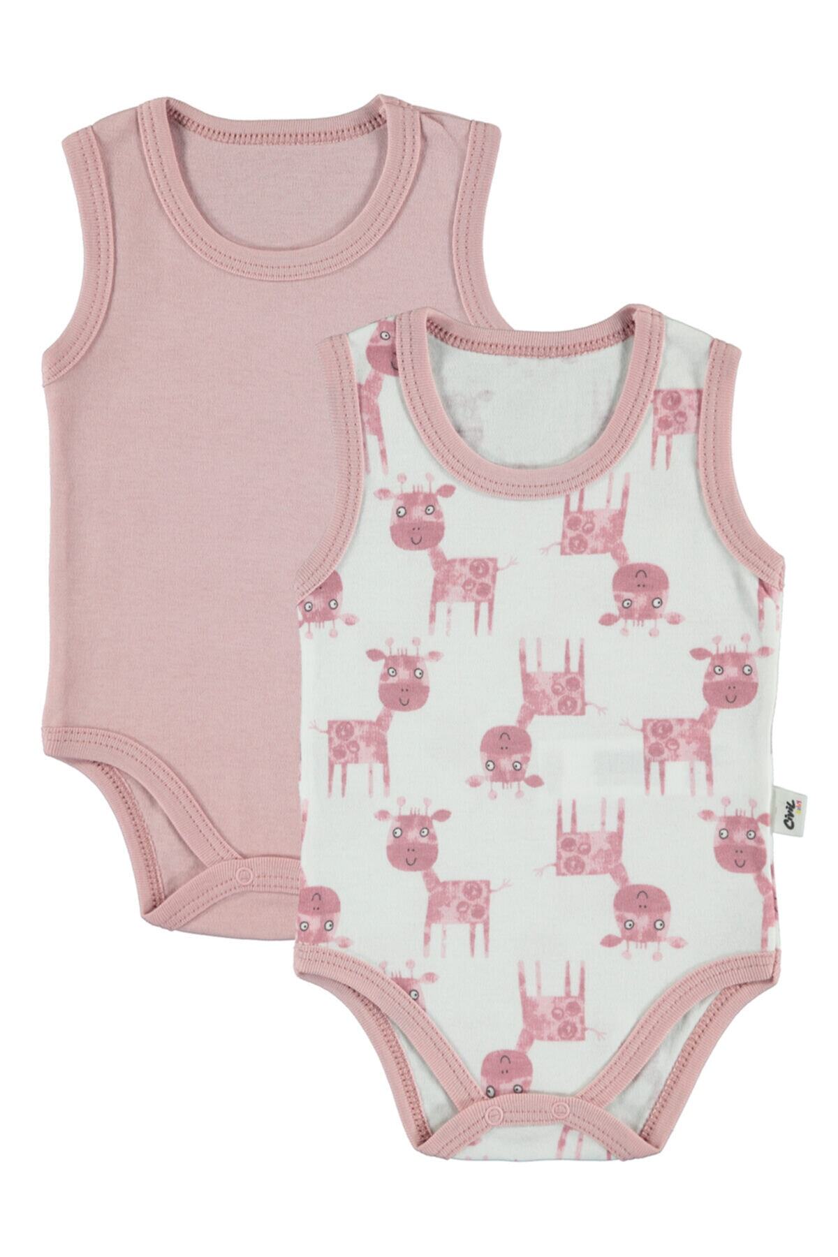 Civil Baby Kız Bebek 2'li Çıtçıtlı Badi 1-18 Ay Pudra