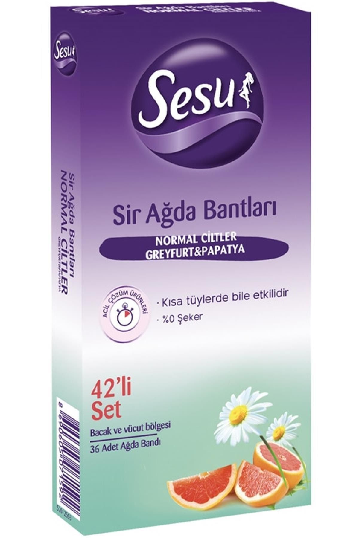 Sesu Marka: Sir Ağda Bandı Greyfurt & Papatya Normal Ciltler 42'li Kategori: Ağda