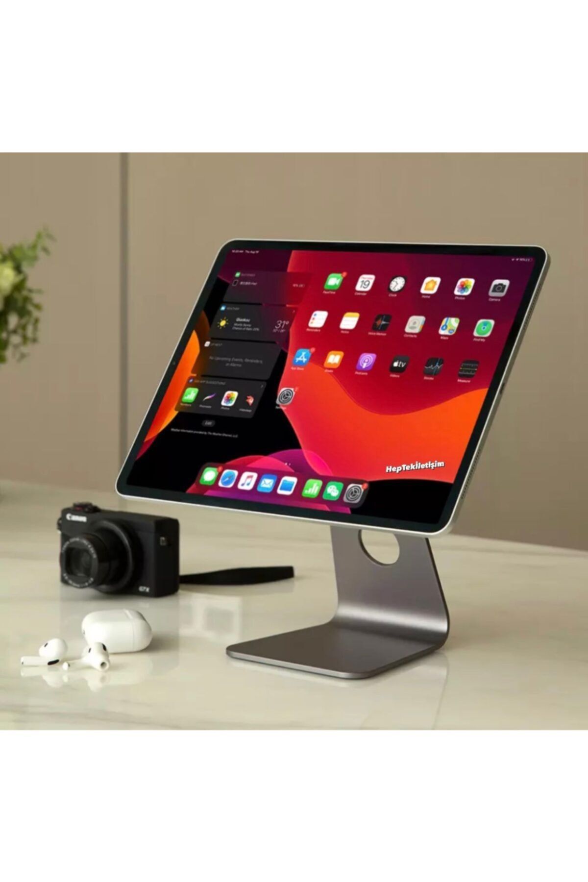 HEPTEKİLETİŞİM 11 Inç Tablet Standı Tabletiniz Için Masa Üstü Tutucu Kaymaz Silikon Ayaklı Stand(wiwu-gri)