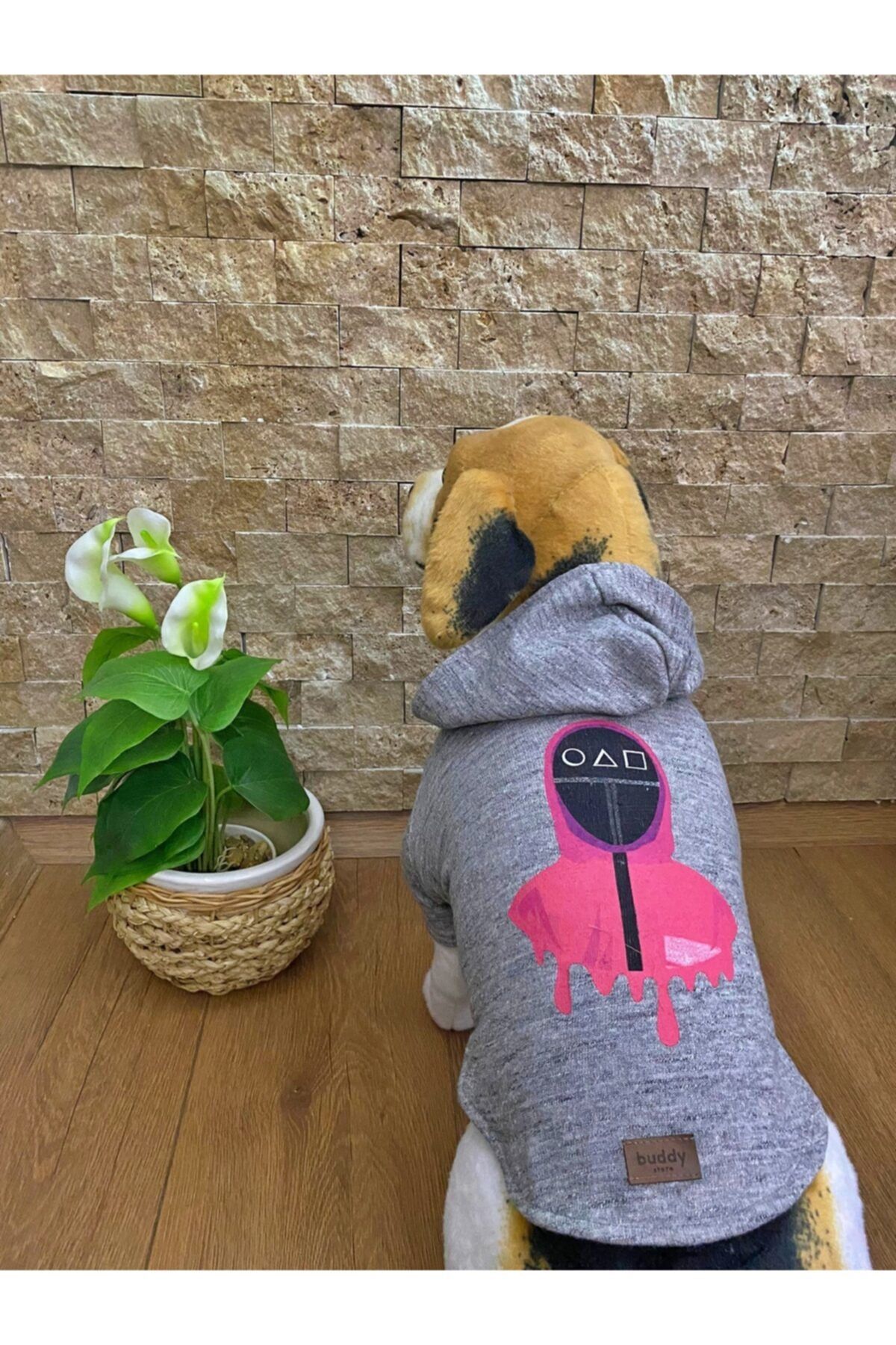 Buddy Store Kedi Köpek Kıyafeti & Elbisesi Kapüşonlu Sweat Model Gri Squadgame