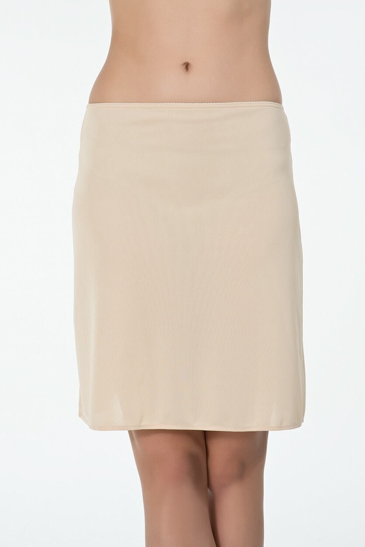 EliteWomans Kadın Ten Basic Midi Jüpon Jp0048701ten