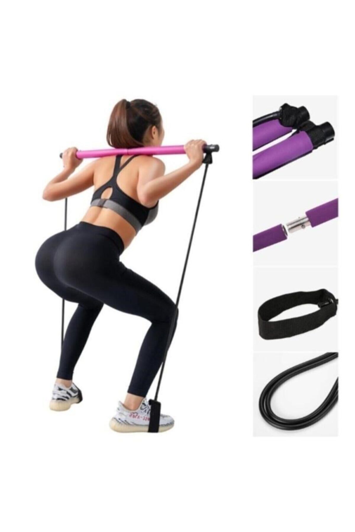 KıraK Kalça Bacak Sıkılaştırıcı Squat 92 Cm Pilates Jimnastik Spor Egzersiz Çubuğu