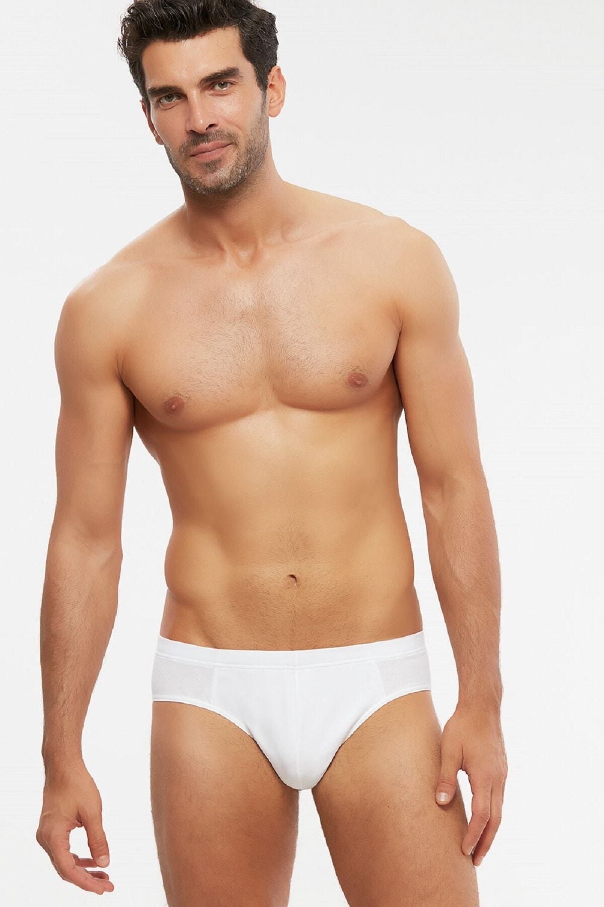 EliteWomans Paul 2'li Erkek Slip Cotton Beyaz