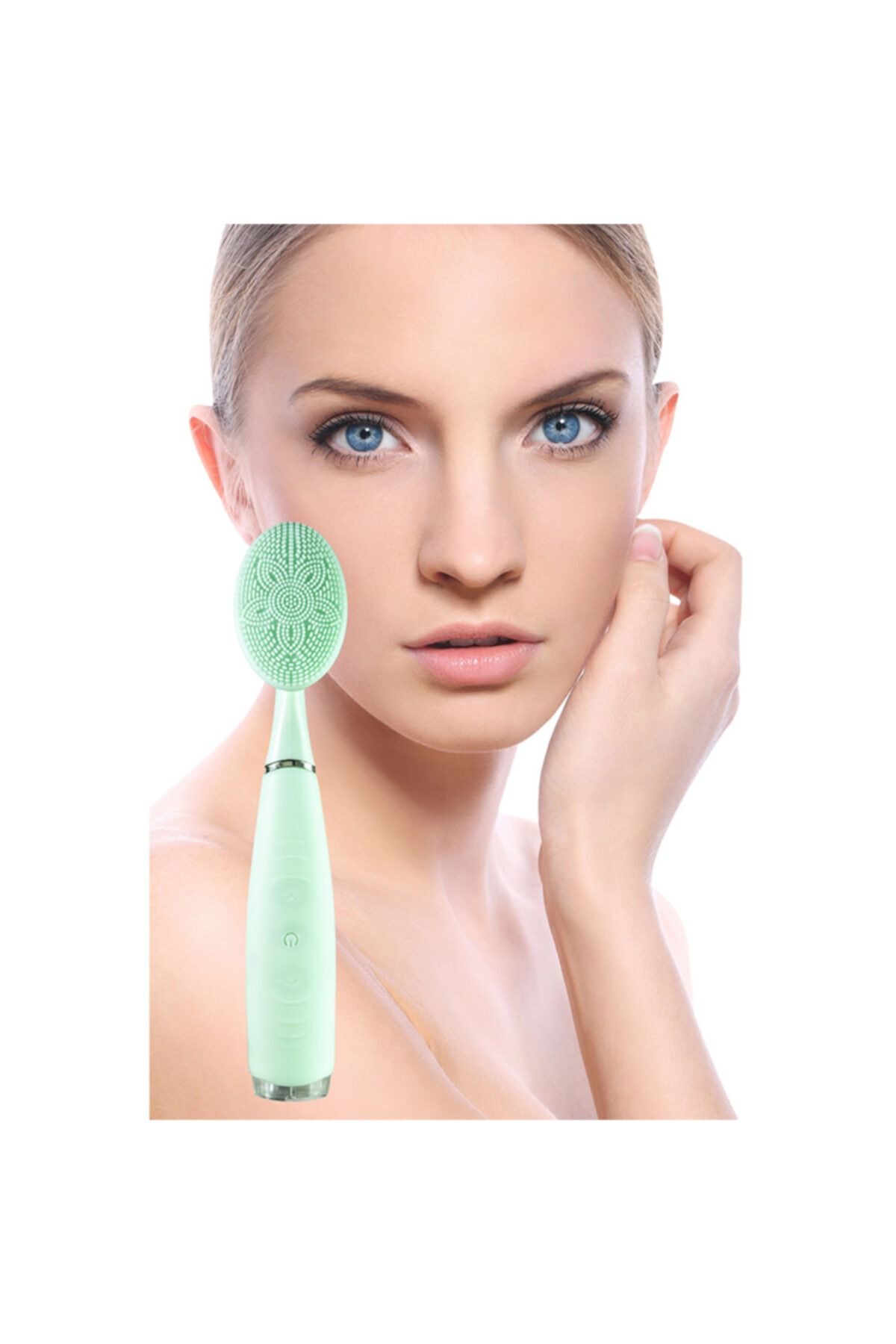 Mbois Yüksek Performanslı Titreşimli Yüz Temizleyici Ve Yüz Masaj Aleti Facial Brush 2 In 1 (yeşil)