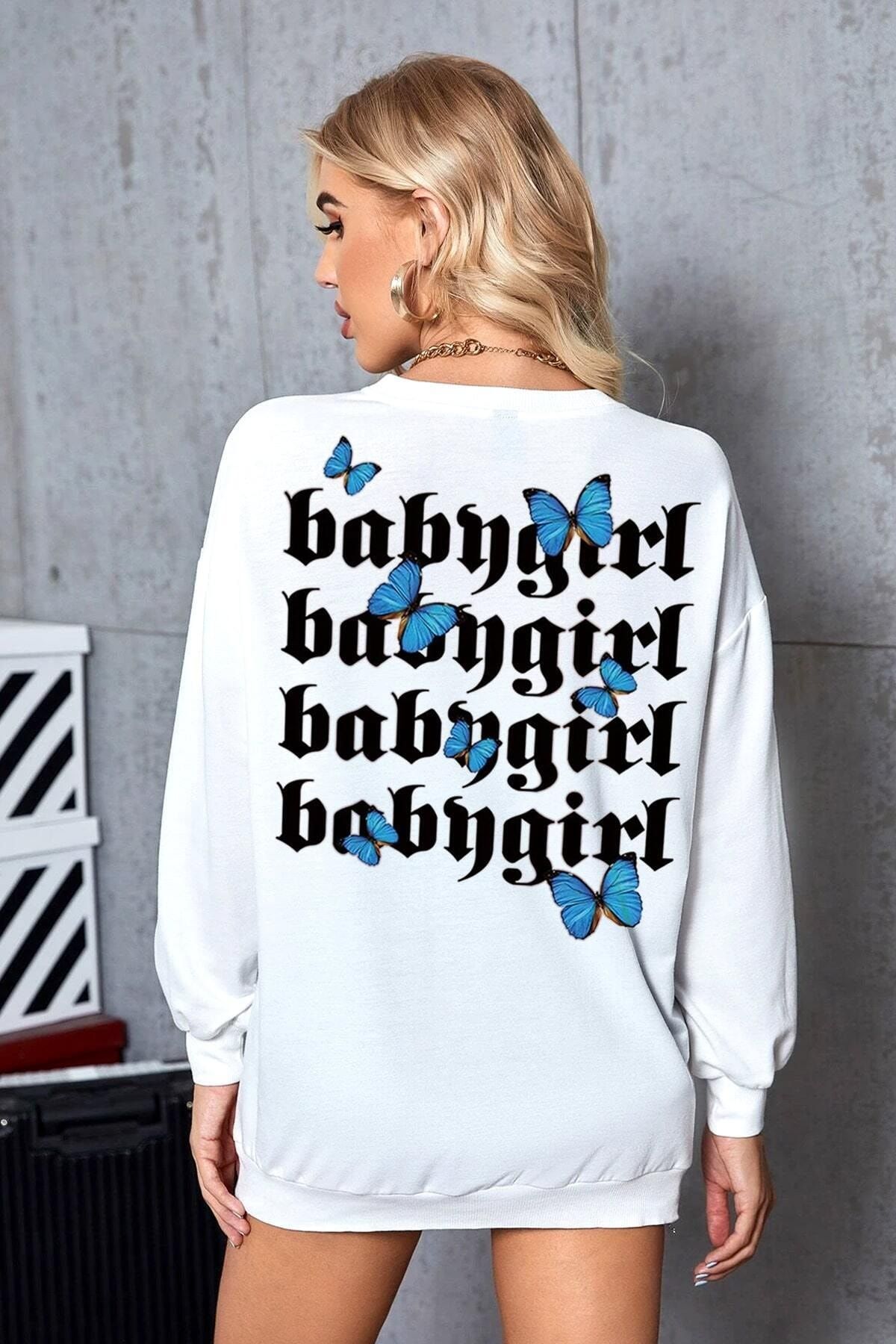 Millionaire Kadın Beyaz Baby Girl Oversize Sweatshirt