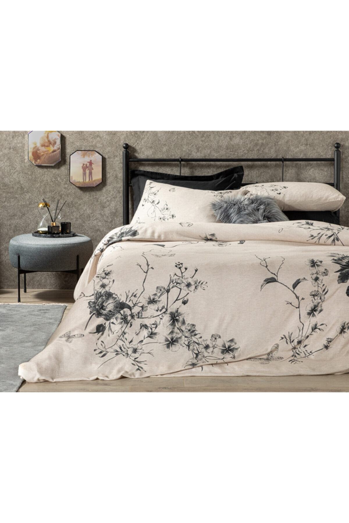 English Home Winter Garden Ipliği Boyalı Dijital Baskılı Super King Nevresim Takımı 260x220 Cm Bej