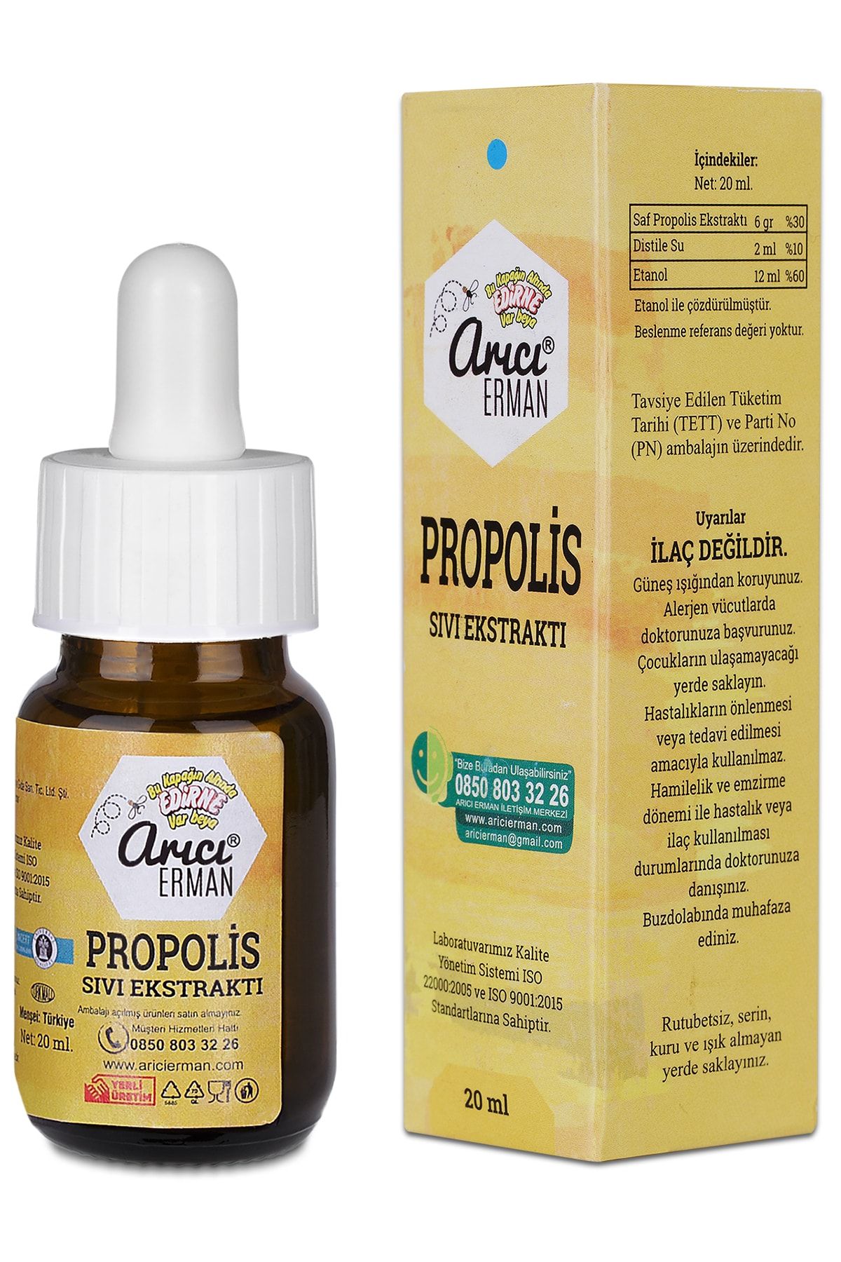 Arıcı Erman Propolis Ekstrakt Sıvı Damla 20 ml