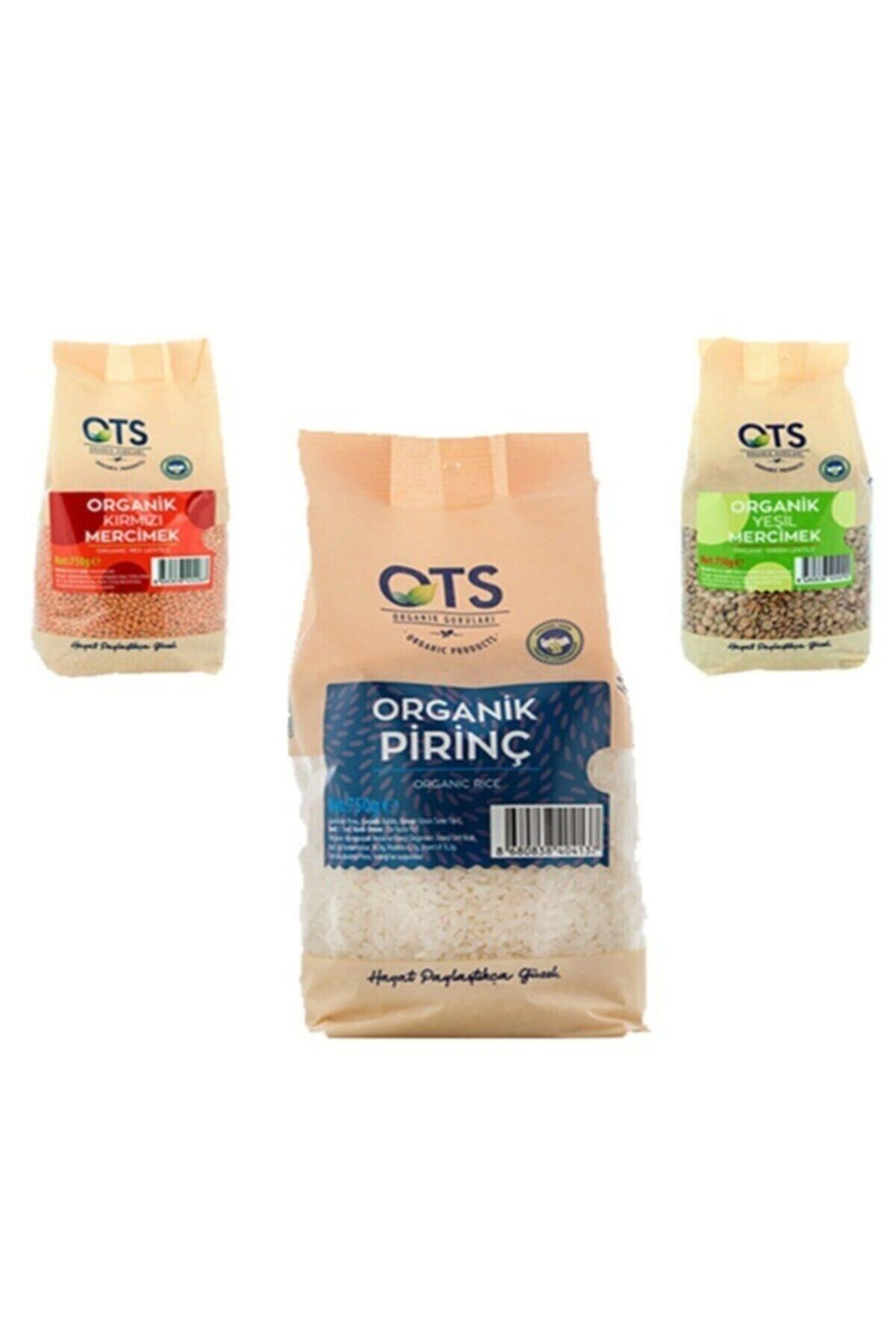 OTS Organik Organik Kırmızı Mercimek Yeşil Mercimek Pirinç 3lü Fırsat Paketi