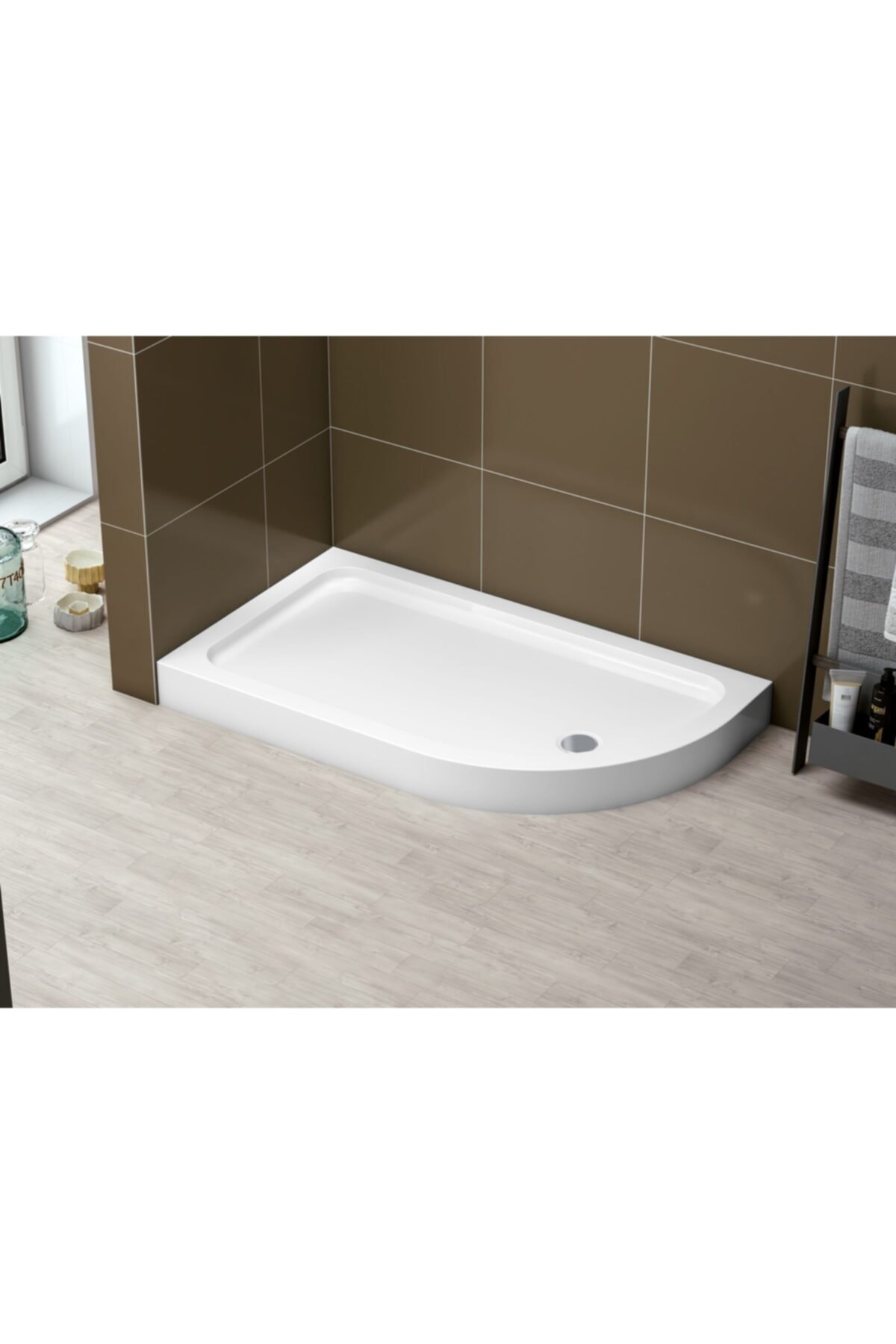 Stina Alekto 80x120x11 Monoblok Asimetrik Duş Teknesi