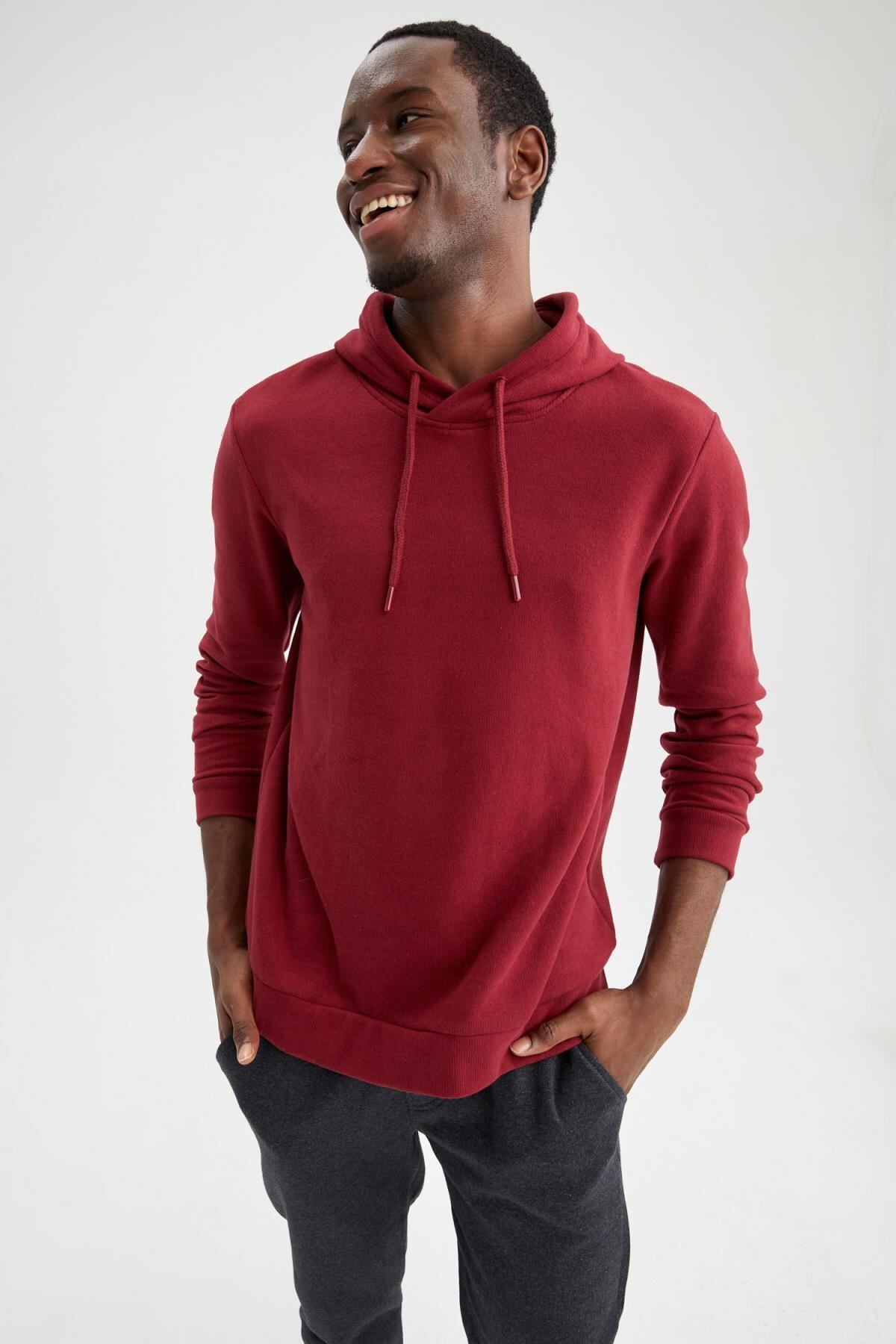 DeFacto Regular Fit Kapüşonlu Basic Sweatshirt