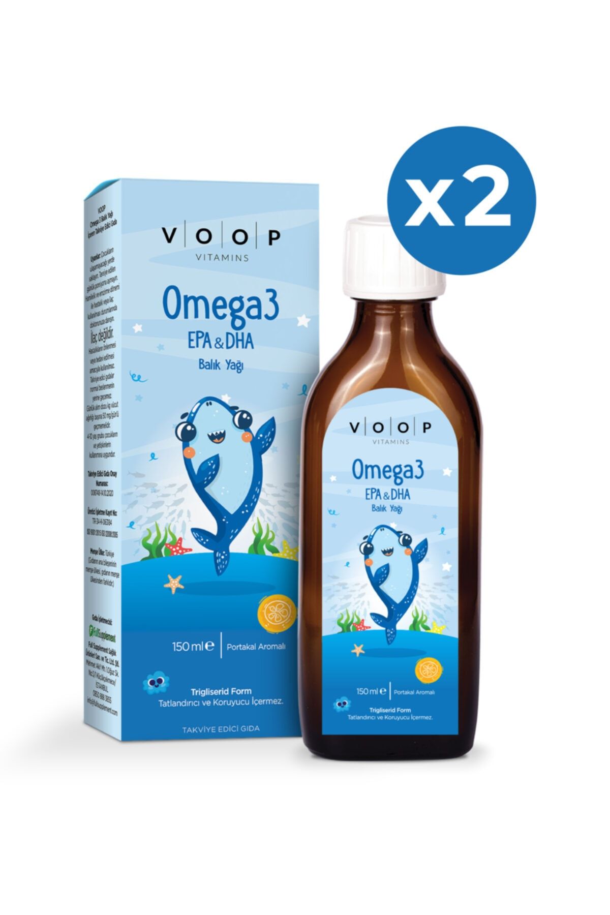 VOOP Omega 3 Balık Yağı Şurup 150 Ml 2 Adet