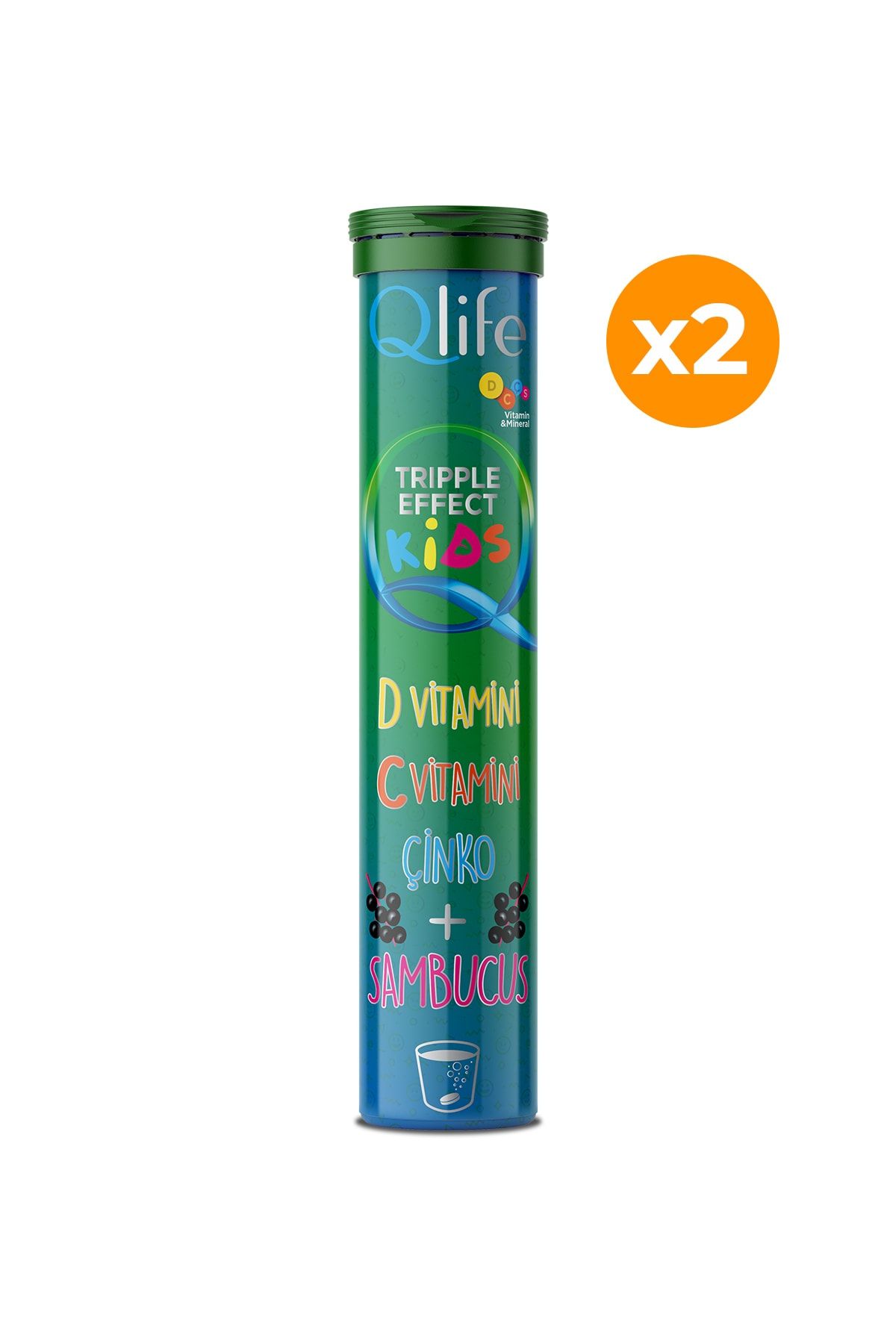 Q LİFE Tripple Effect Kids 20 Efervesan 2 Adet