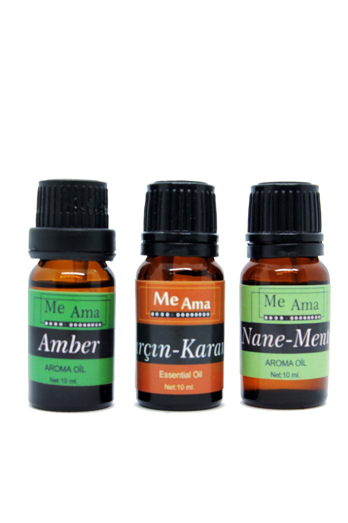 Me Ama Amber - Tarçın Ve Nane Mentol Uçucu Yağ Buhurdan Yağı Aromaterapi Difizör Esansı 10 Ml 3'lü Set