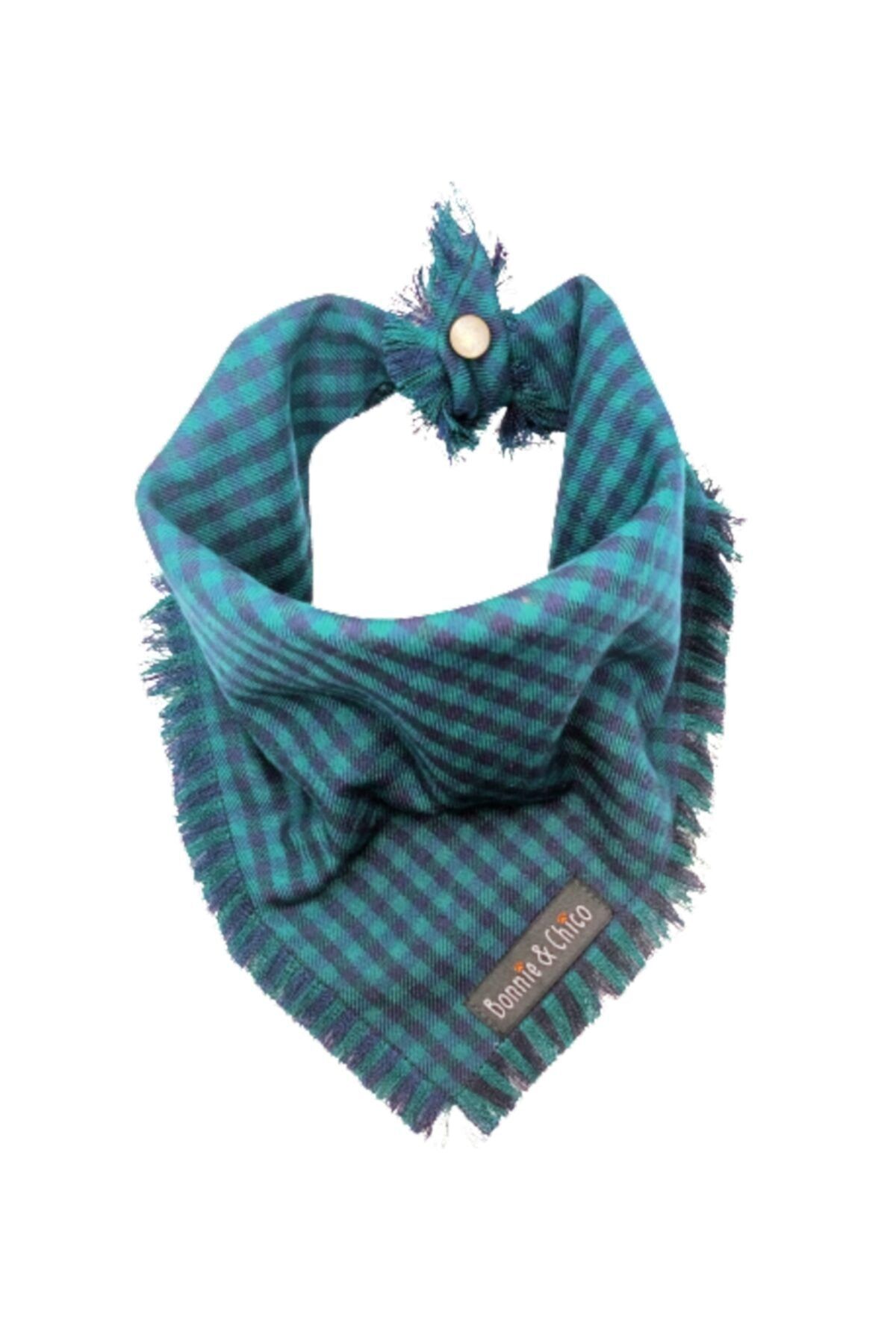 Bonnie&Chico Yeşil Ekose Köpek Bandana Medium Beden