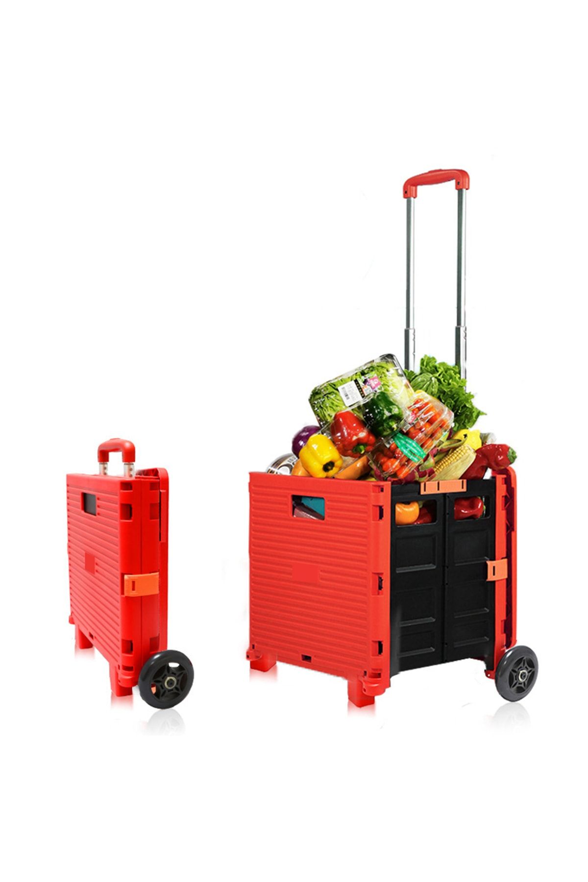 Balatli Katlanabilir Portatif Market Ve Pazar Taşıma Arabası 40 Kg