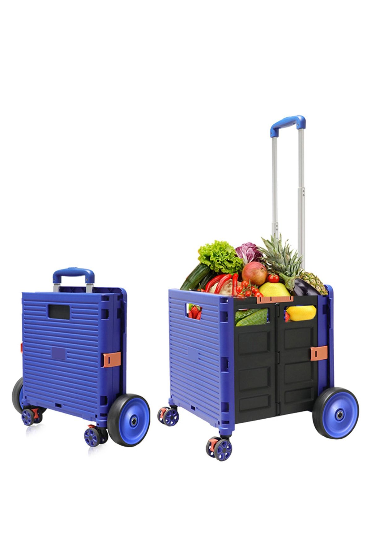 Balatli Katlanabilir Portatif Alışveriş Market Ve Pazar Taşıma Arabası 40 Kg