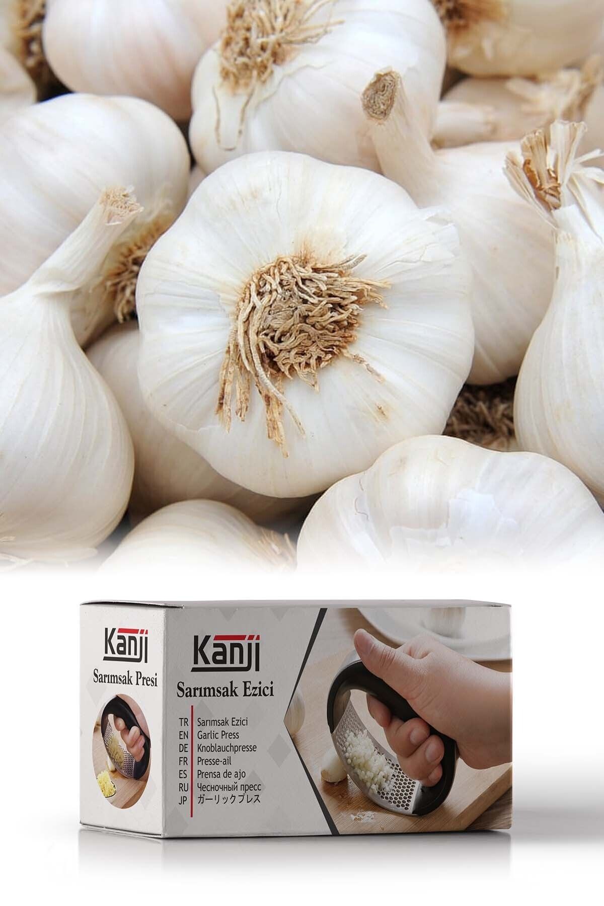 Kanji Paslanmaz Çelik Sarımsak Ezici + Kastamonu Taşköprü Sarımsağı 500 G