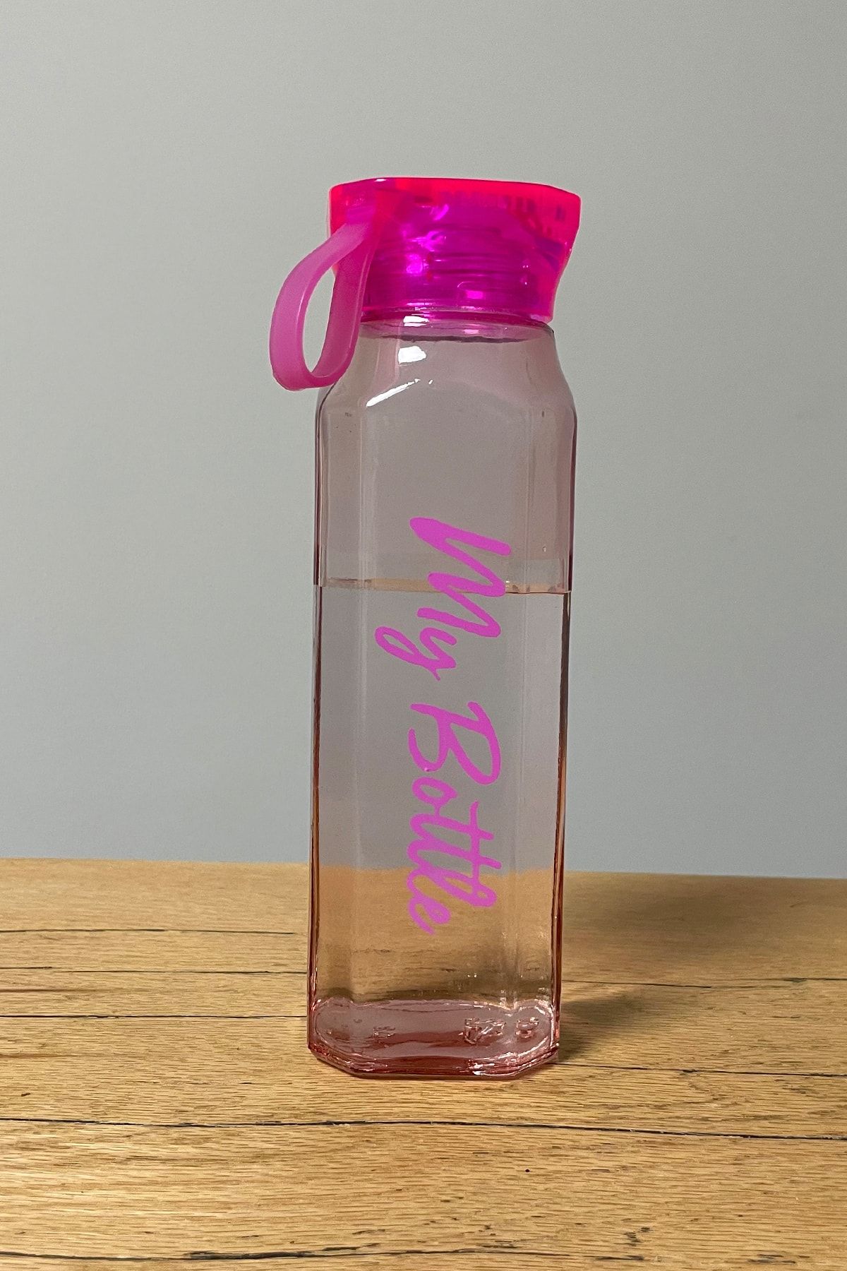 My Bottle 500ml Pembe Köşeli Cam Matara Mtr800 Fma05455