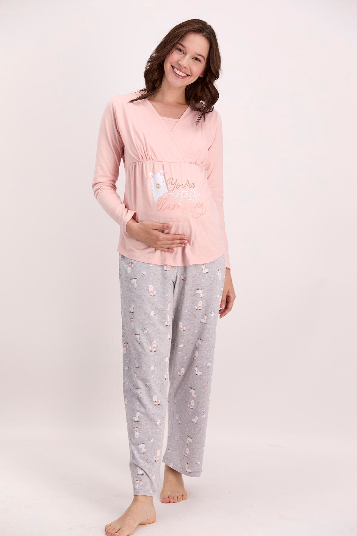 Pierre Cardin You're Totally Pudra Kadın Lohusa Pijama Takımı