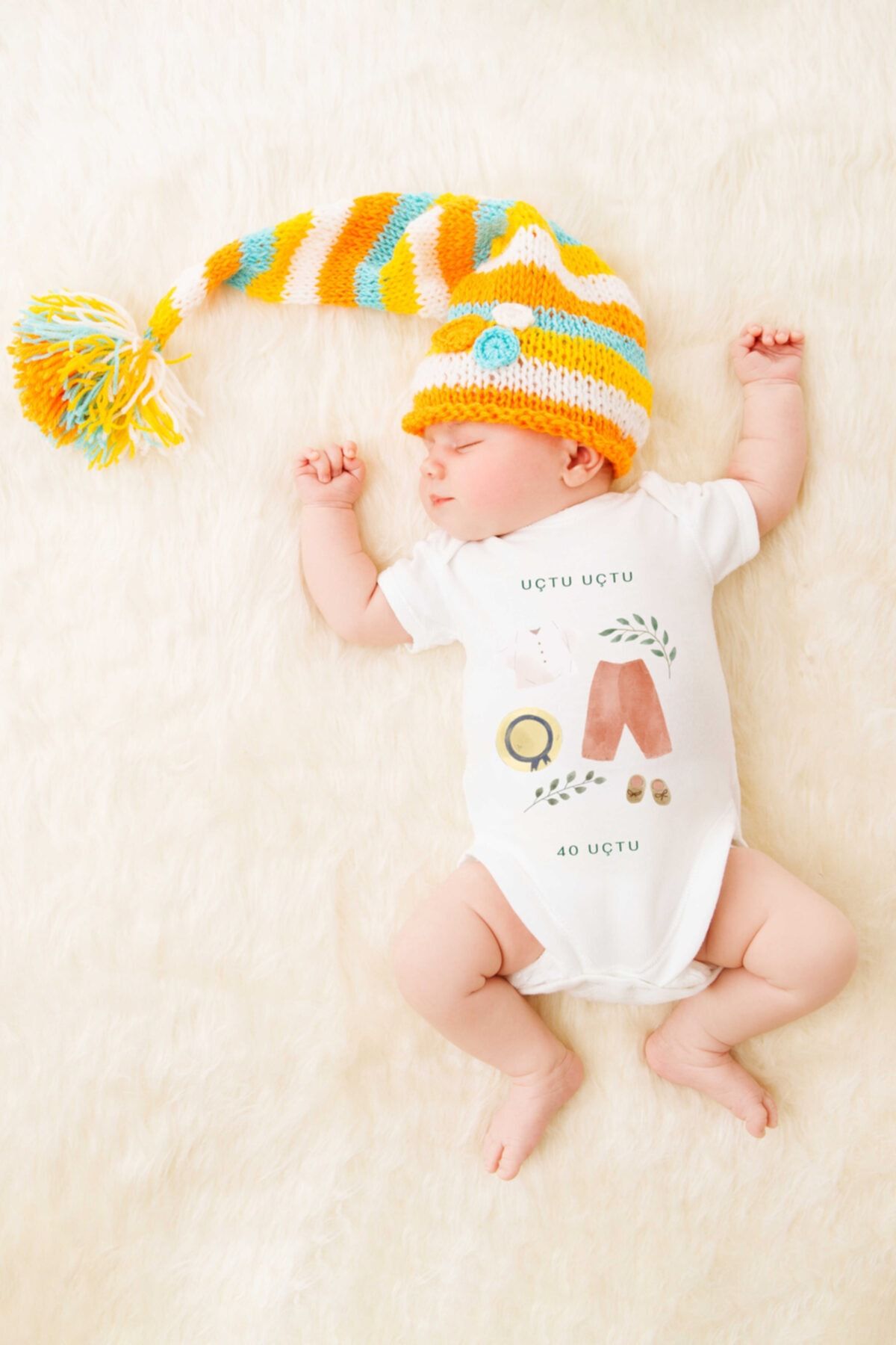 TILSIM STORE Unisex Bebek Uçtu Uçtu 40 Uçtu Body Zıbın