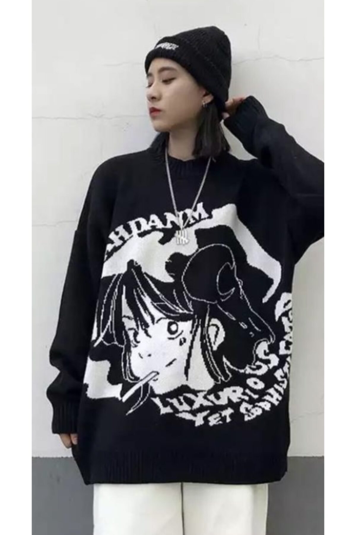 Köstebek Anime Smoking Girl Owersıze Sweat