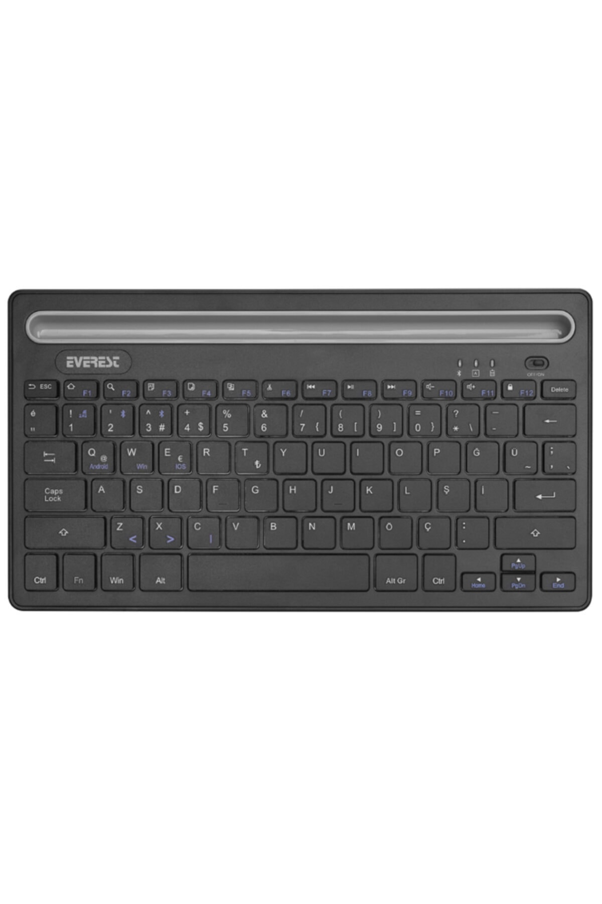 Everest Kb-bt82 Siyah Bluetooth Ultra Ince+şarjlı Mac/win/android/ıos Uyumlu Tablet Standlı Kablosuz Klavye