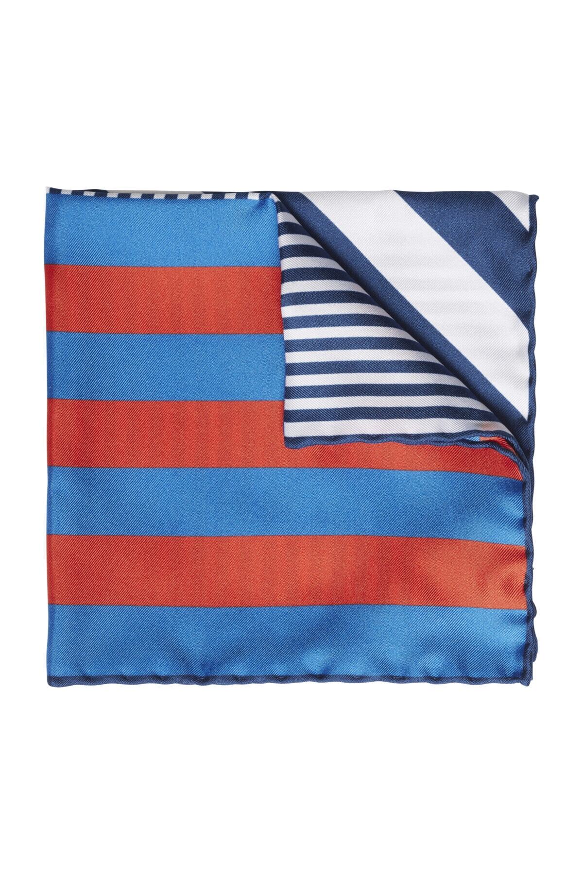 Tommy Hilfiger Erkek Mavi Kravat Silk Twill Pocket Square TT0TT02938