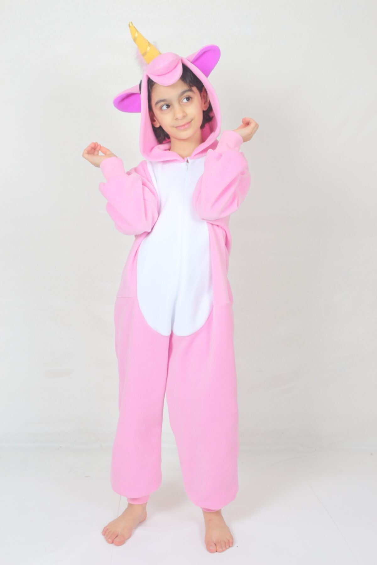 yüsü kostüm evi Kız Çocuk Pembe Unicorn Kostümü