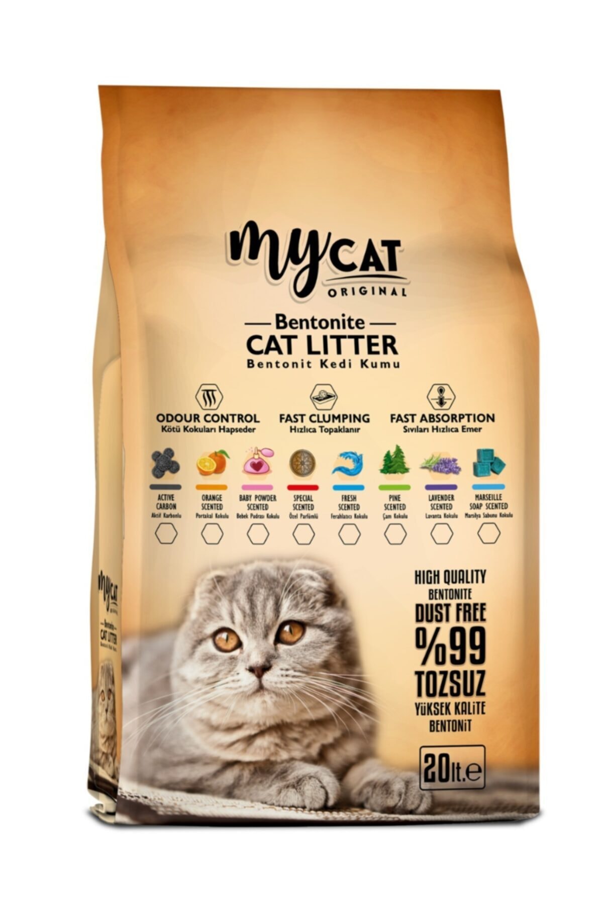 MyCat Mojo Black Mycat (20 Lt) Bentonit Kedi Kumu Fresh Kokulu ( Ince Tane )