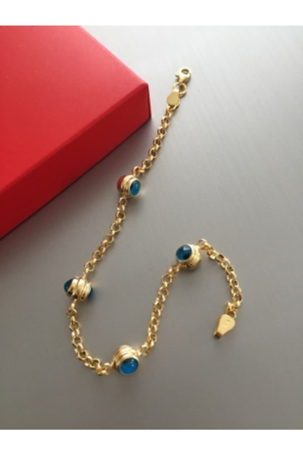 Stil Jewel Kadın Cam Göz Gümüş Bileklik