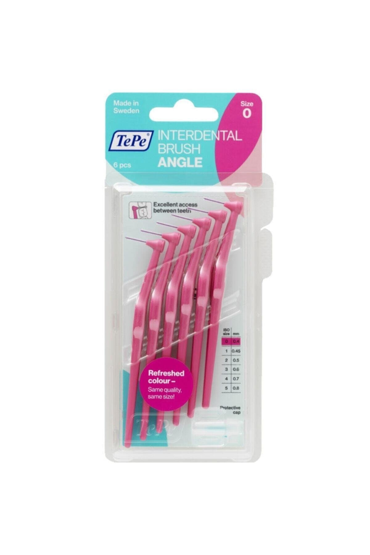 TePe Angle Saplı Arayüz Fırçası Pembe 0,4 Mm 6 Lı