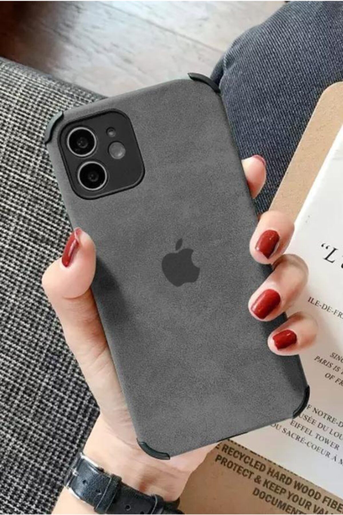 TrendShopping Apple Iphone 11 Pro Logolu Lansman Suni Deri Tasarım Kapak