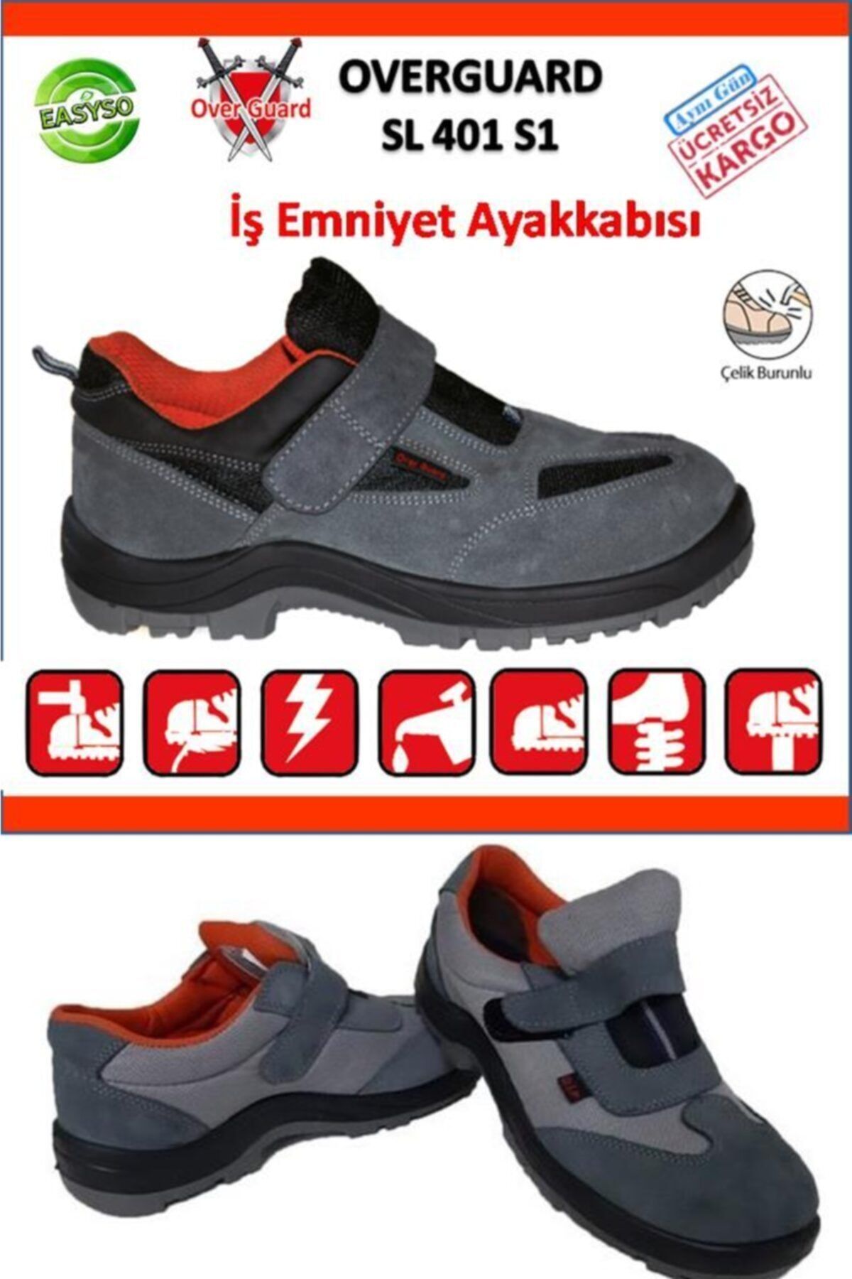 de nada Dip Iş Ayakkabısı Süet Çelik Burunlu Çift Tabanlı Yazlık