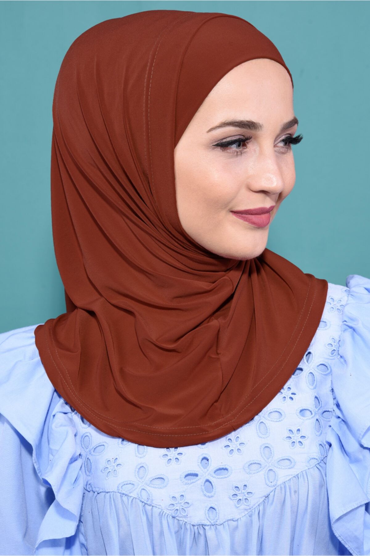 Nowa Scarf Pratik Boneli Hijab Kiremit