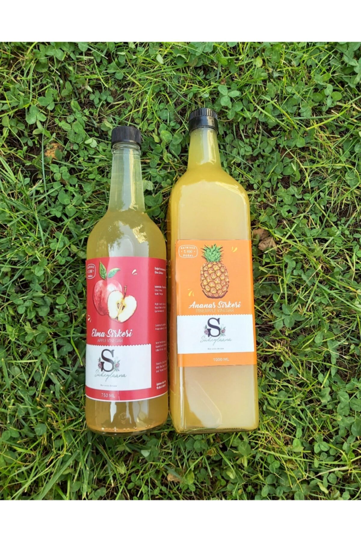 Süheylaana Doğal Ananas Sirkesi 1 Litre Ve Doğal Elma Sirkesi 750 Ml