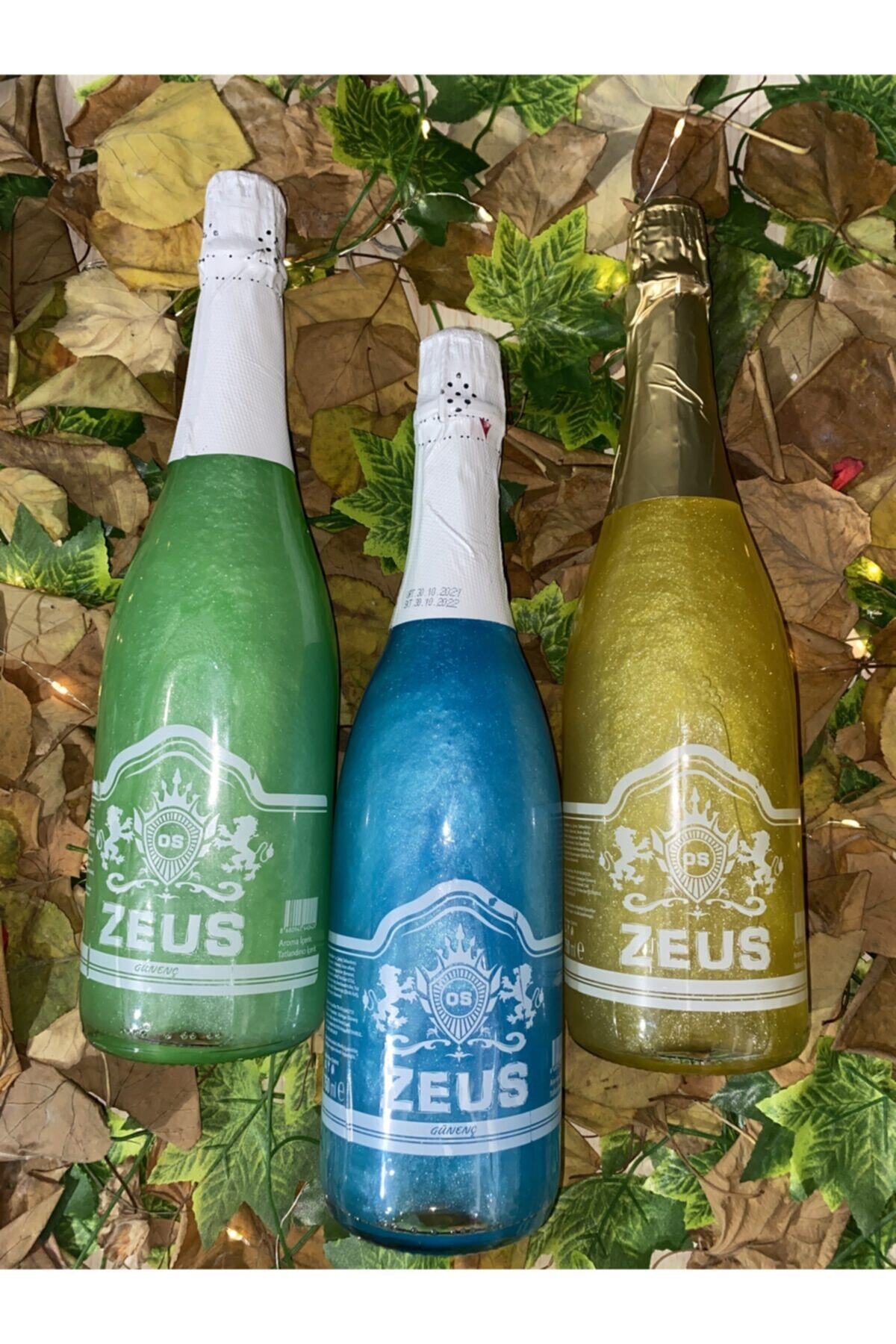 zeus meşrubat Simli Lime Nane Yabanmersini Ananas Ve Muz Aromalı Gazlı İçecek 3 Adet