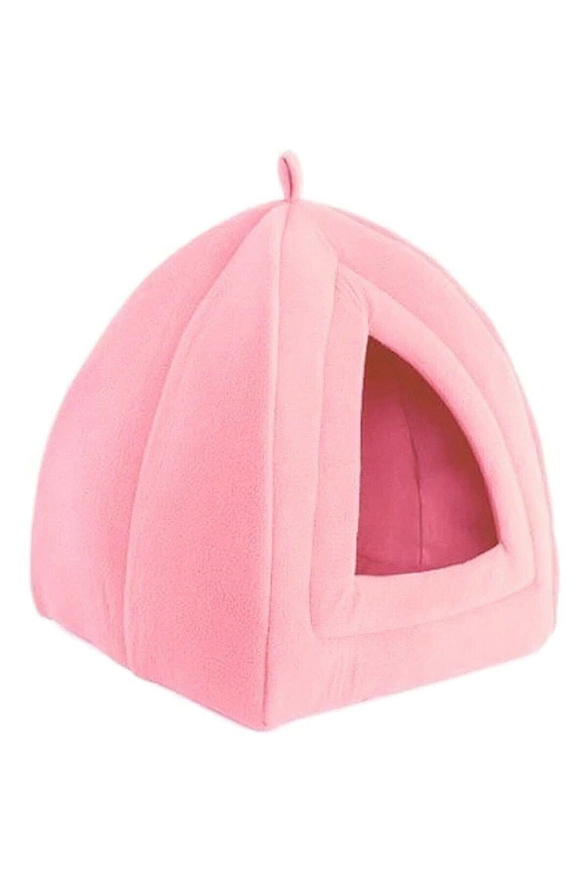 LarinHome Polar Kedi Evi, Kedi Yatağı, Taşınabilir Kedi Evi, Pembe