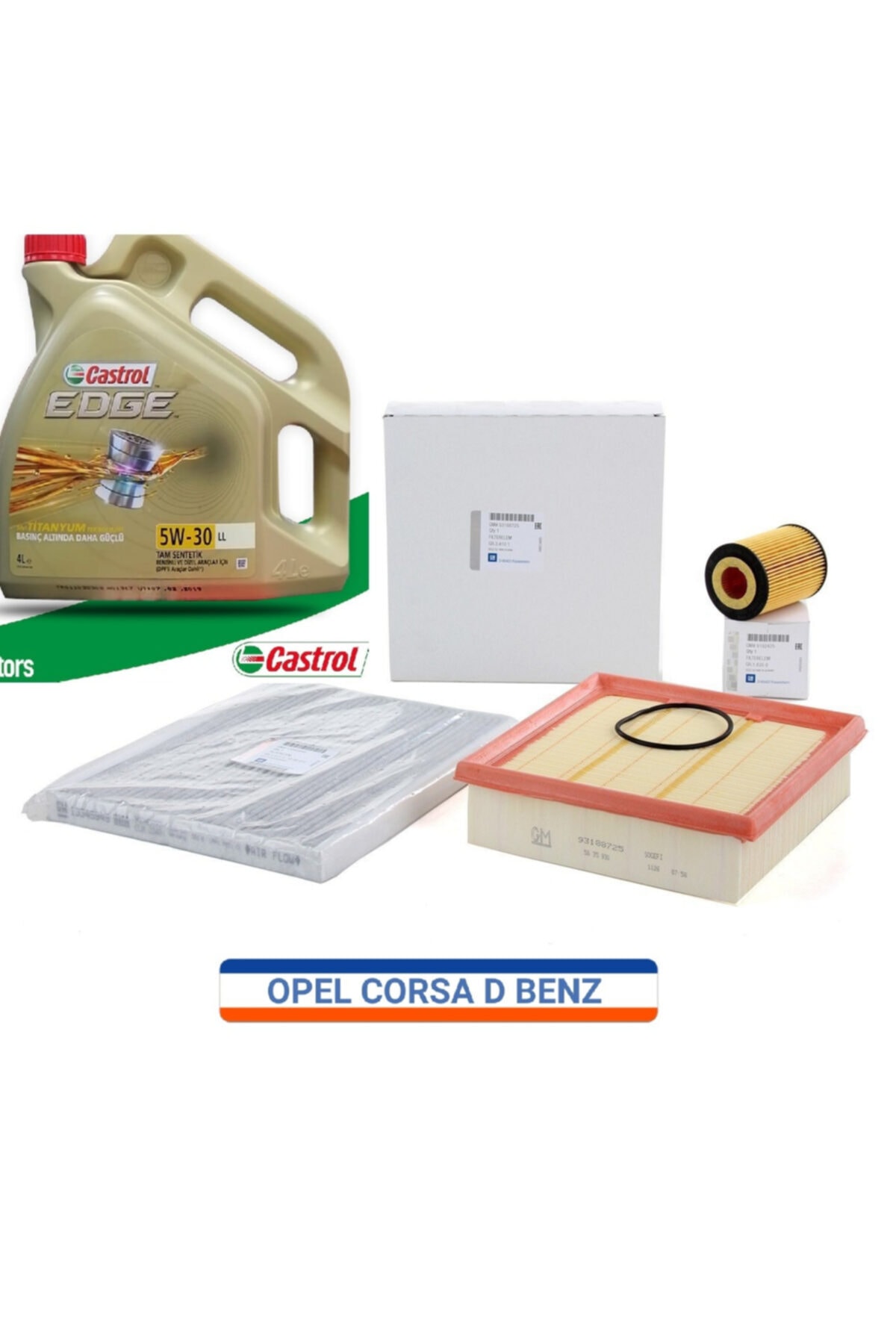 GM Opel Corsa D Benzinli Ve Lpg Filtre Bakım Seti+edge 5w30 Ll 4lt Dpf'li Motor Yağ 2020 Imalat