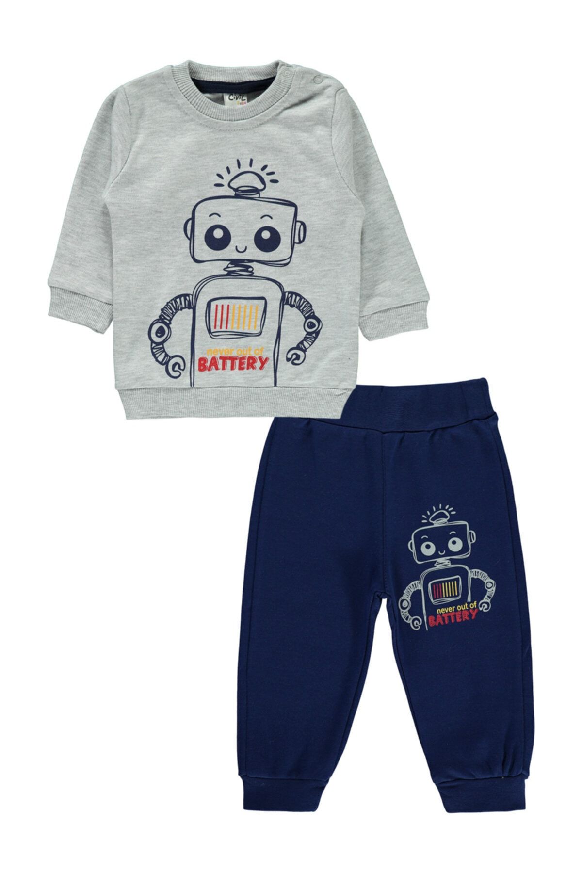 Civil Baby Erkek Bebek Takım Gri Melanj