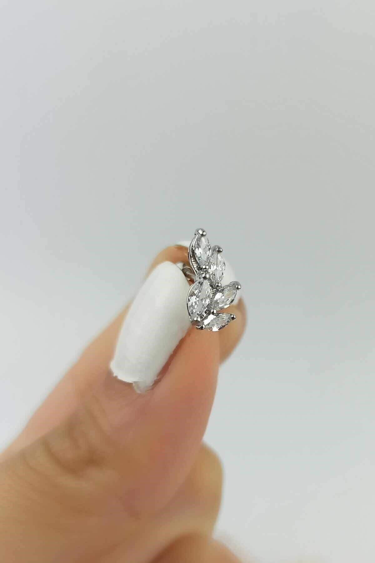 SU PERİSİ TAKI BİJUTERİ 316 L Cerrahi Çelik Damla Taş Yaprak Figür Piercing Trpiercing061 Pier32003