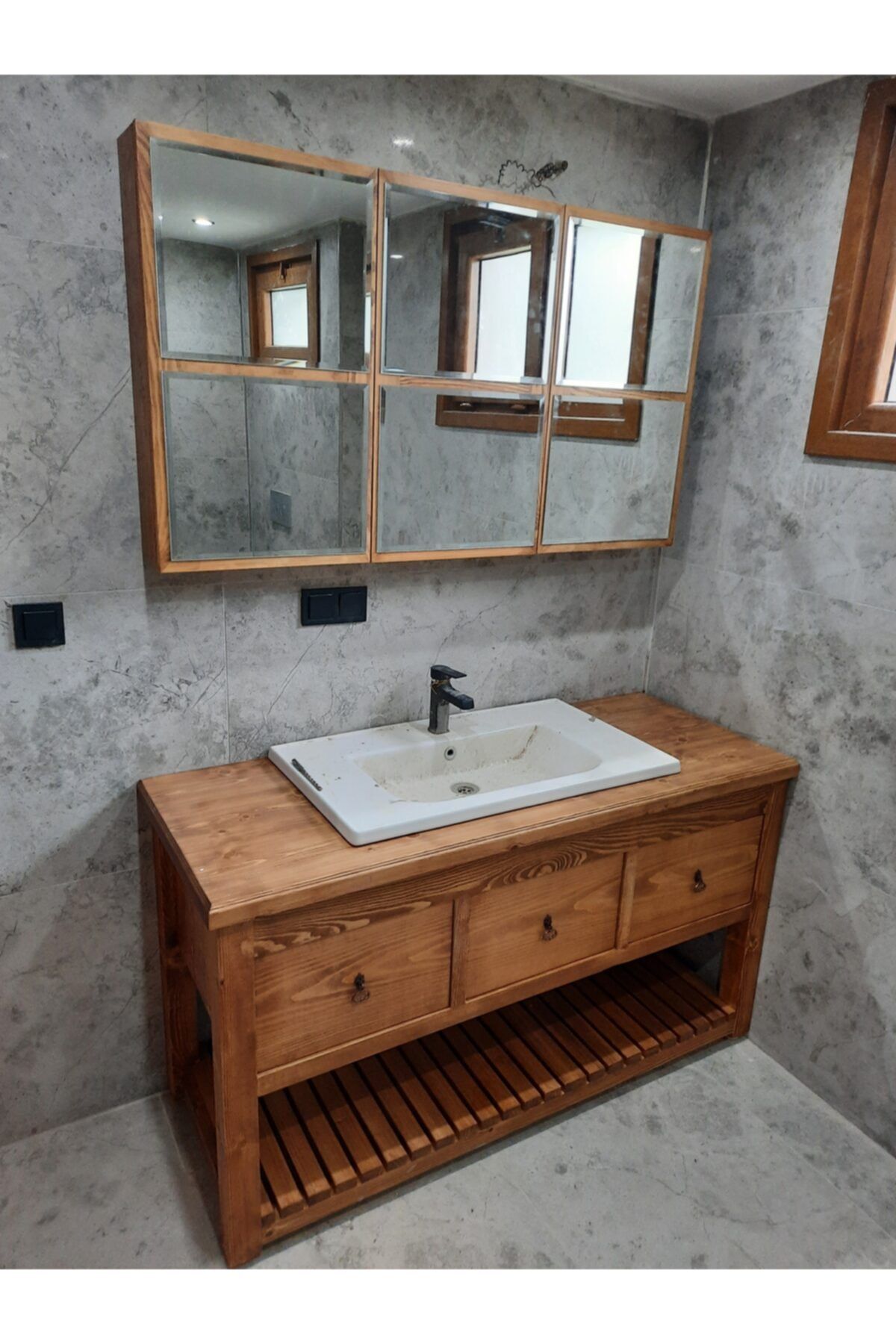 S'pack Ahşap Banyo Dolabı Aynasız Ve Lavabo Suz
