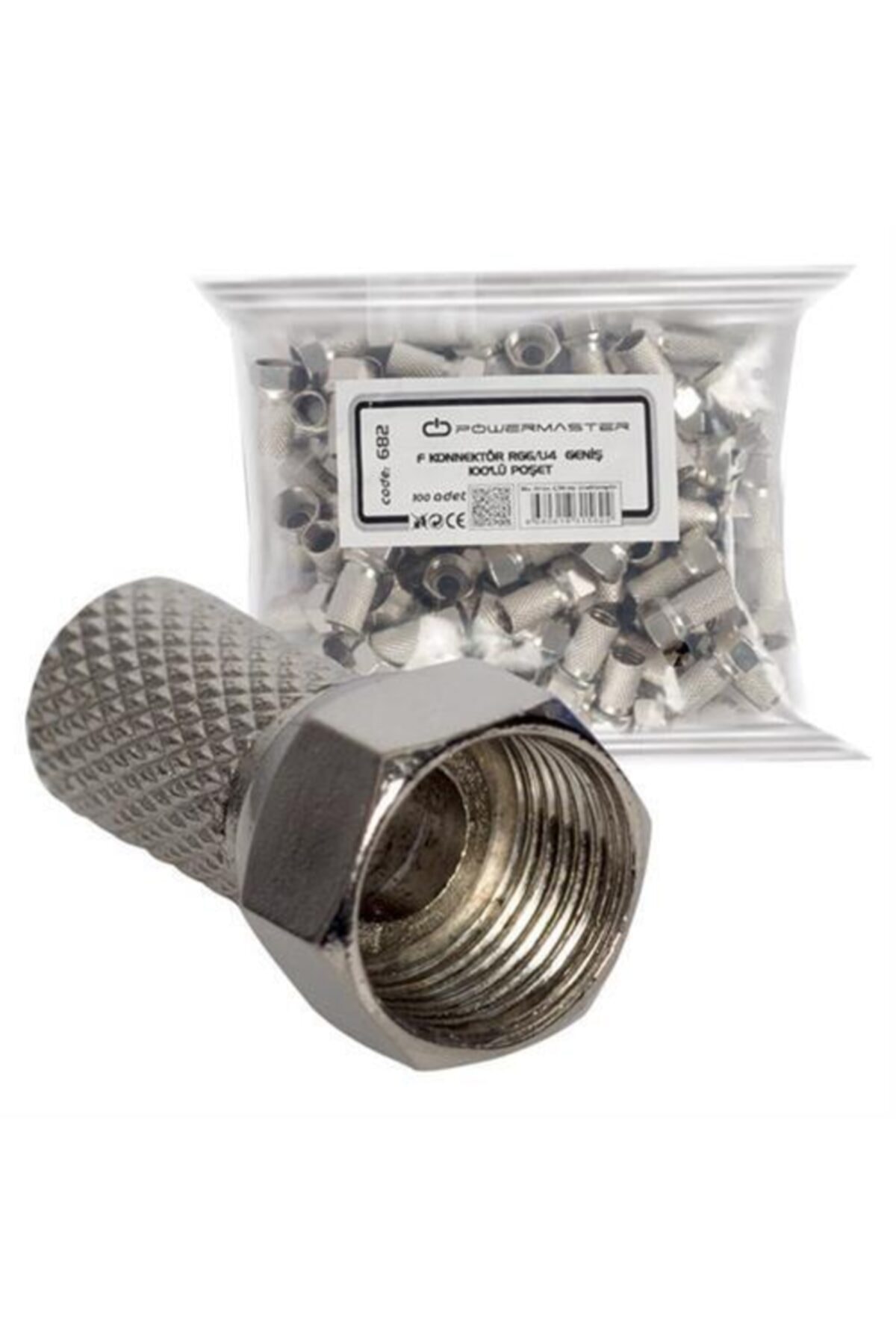 Transformacion F Konnektör Rg6-u4 Geniş (100 Adet) 180005